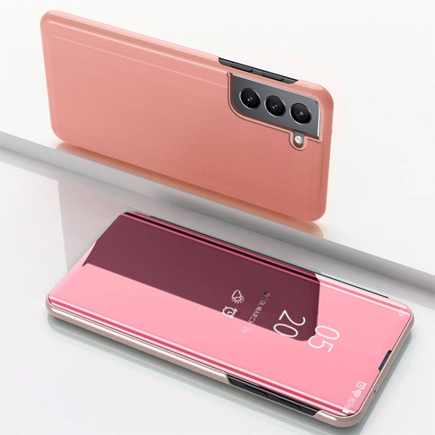 Hülle kompatibel mit Samsung Galaxy S22 5G Kunststoff Full Cover Handyhülle - Case Rose Gold