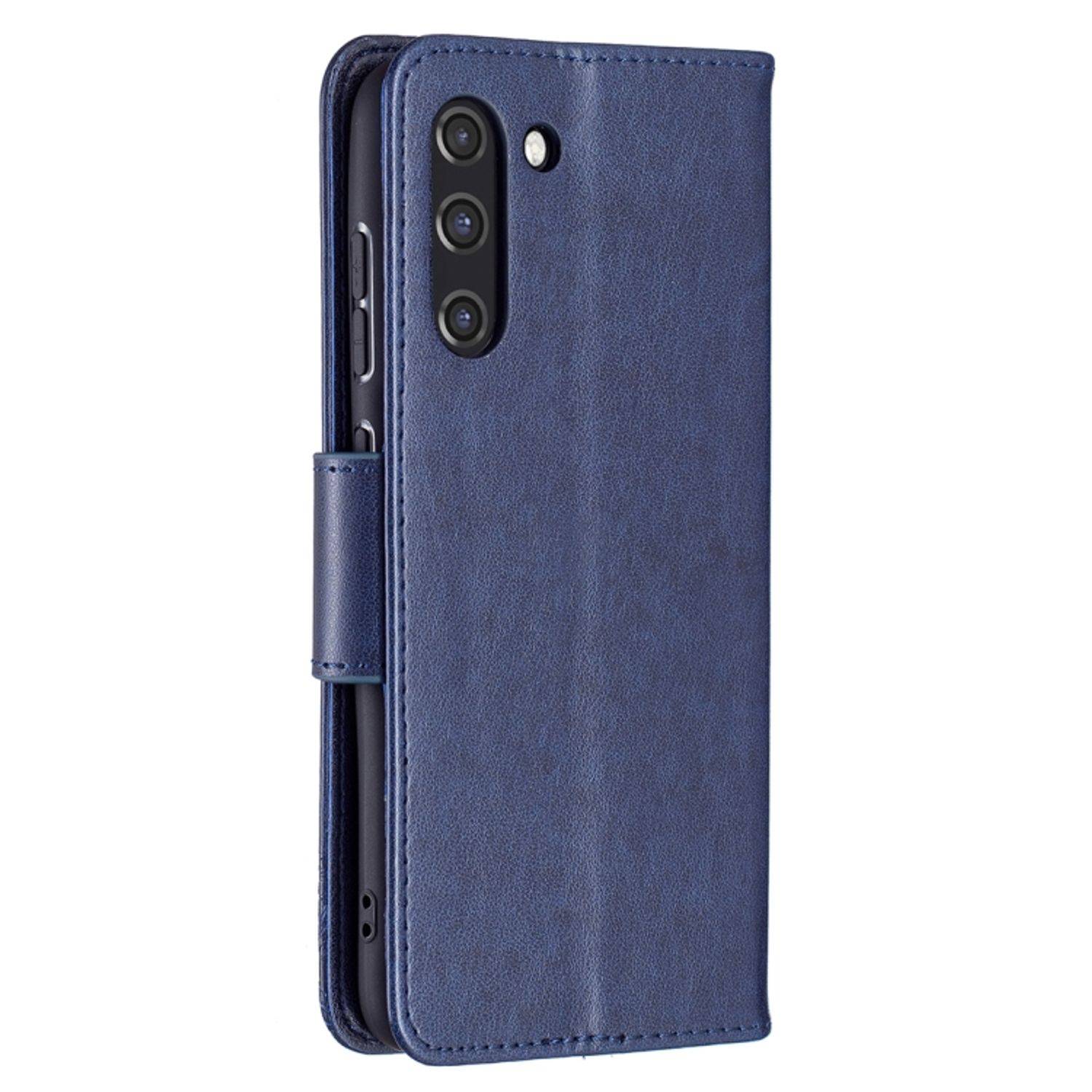 Hülle kompatibel mit Samsung Galaxy S21 FE Kunstleder Handyhülle - Handy Case Dunkelblau