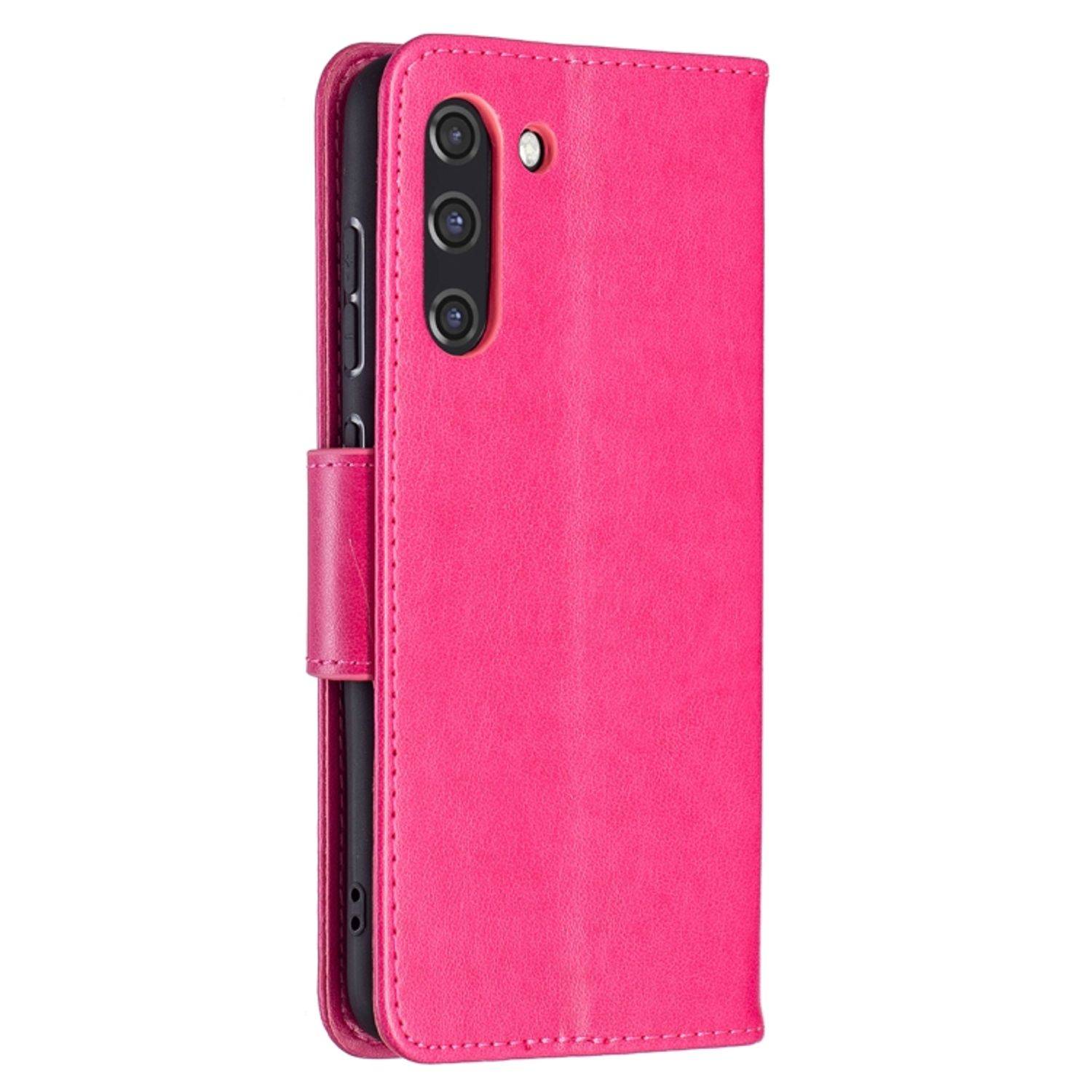 Hülle kompatibel mit Samsung Galaxy S21 FE Kunstleder Handyhülle - Handy Case Rosa