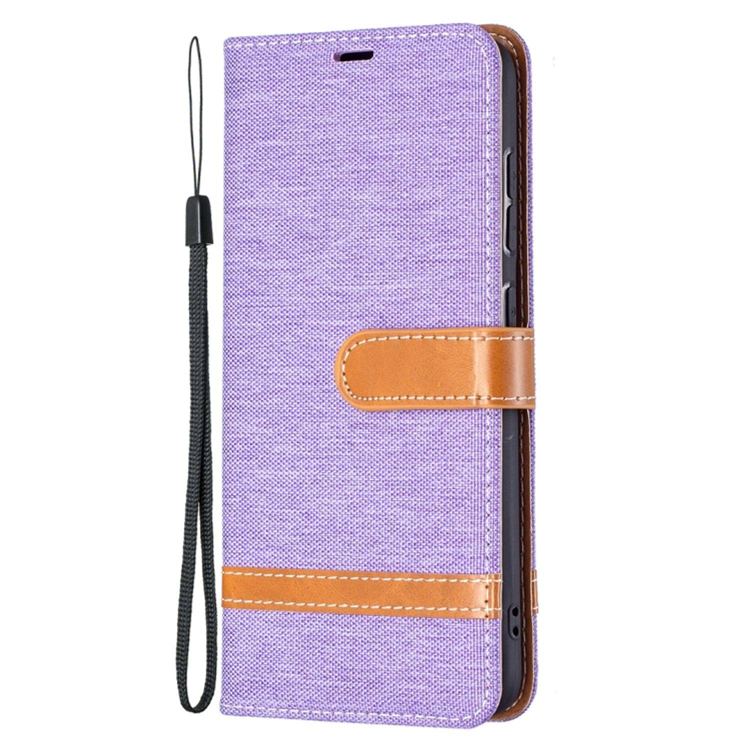 Hülle kompatibel mit Samsung Galaxy S21 FE Kunstleder Handyhülle - Handy Case Lila