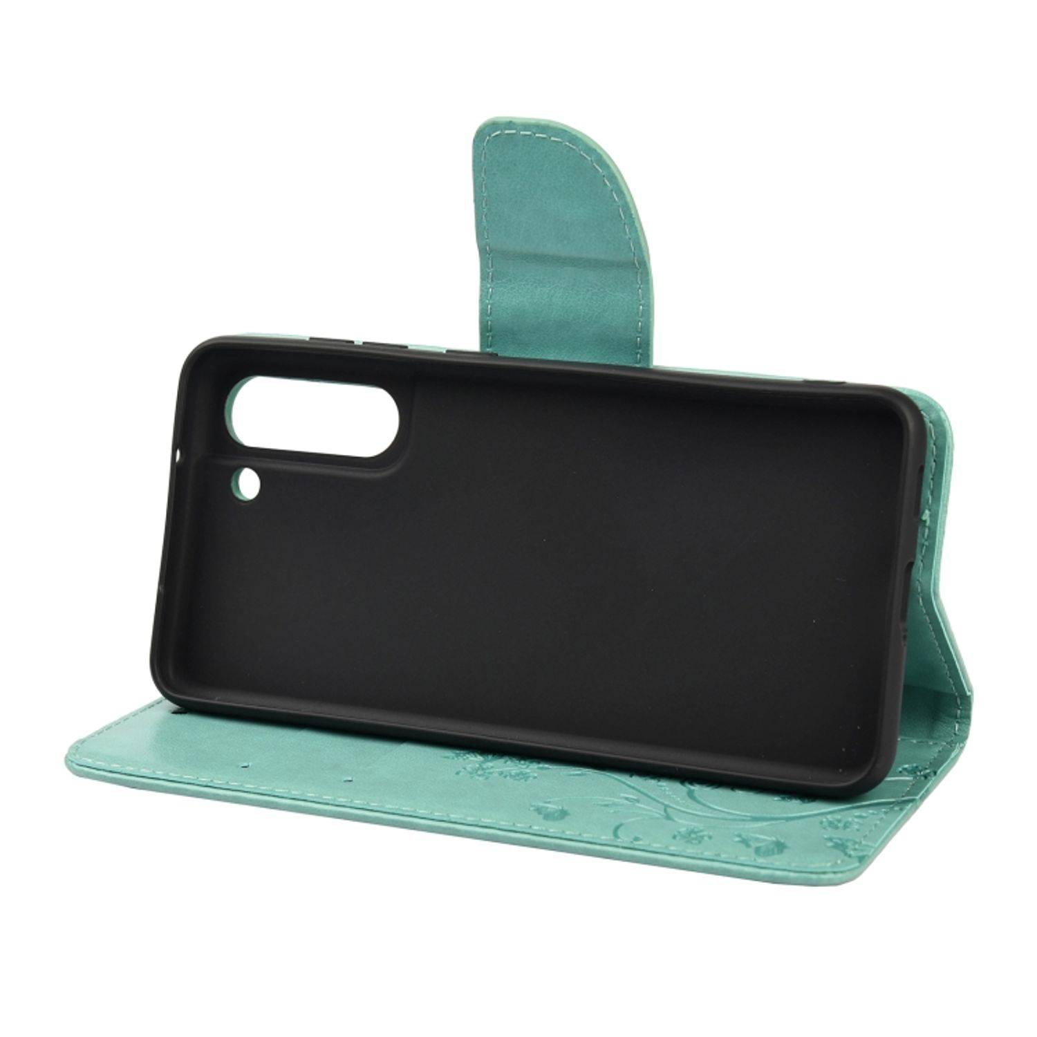 Hülle kompatibel mit Samsung Galaxy S21 FE Kunstleder Handyhülle - Handy Case Grün