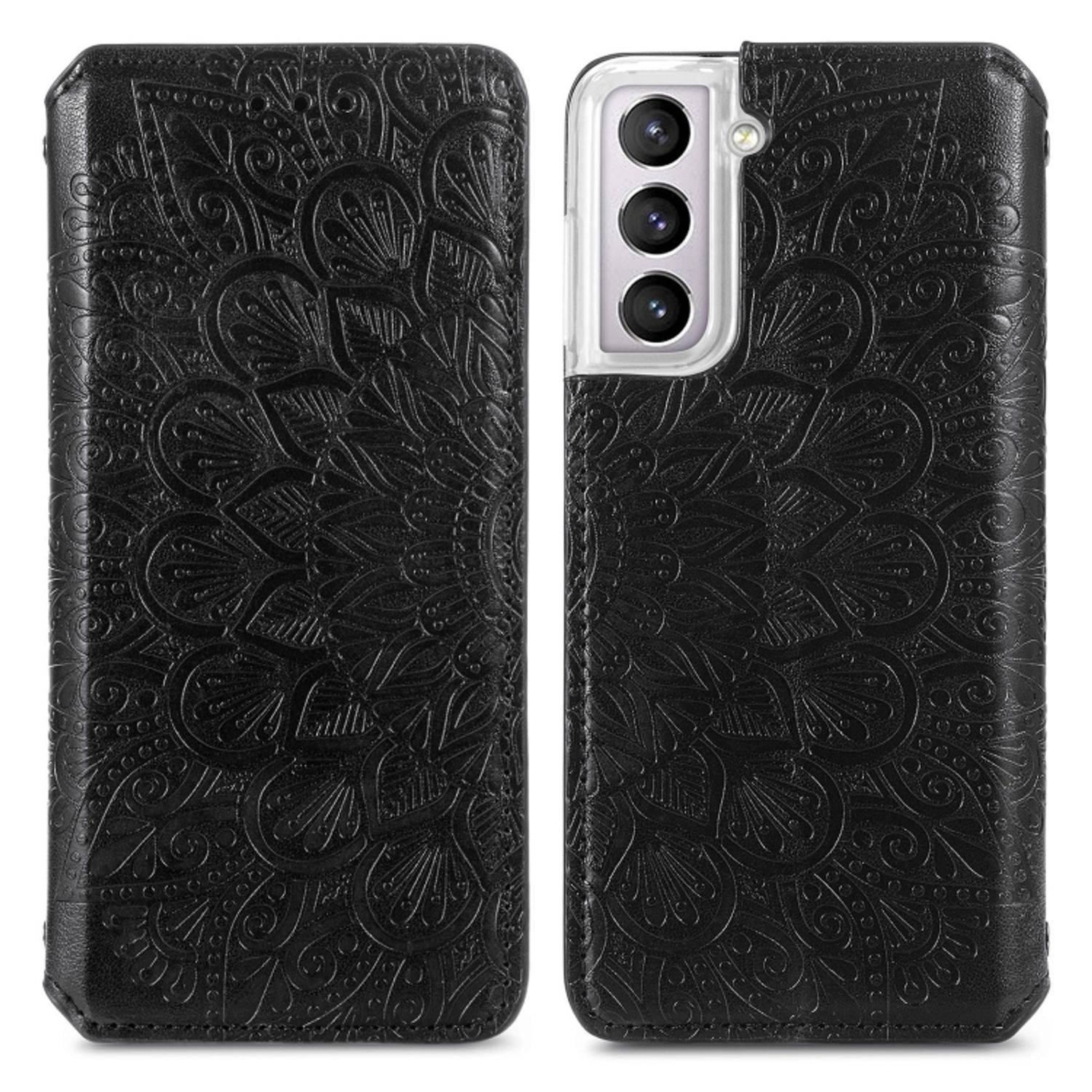 Hülle kompatibel mit Samsung Galaxy S22 5G Kunstleder Handyhülle - Handy Case Schwarz