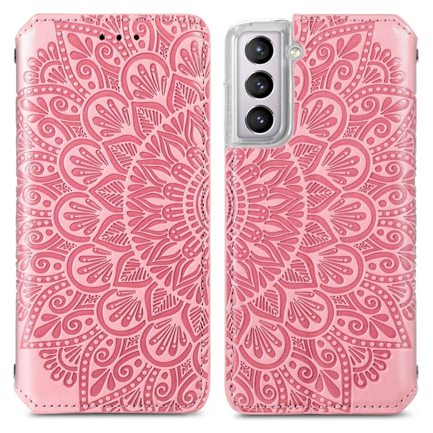Hülle kompatibel mit Samsung Galaxy S22 5G Kunstleder Handyhülle - Handy Case Rosa
