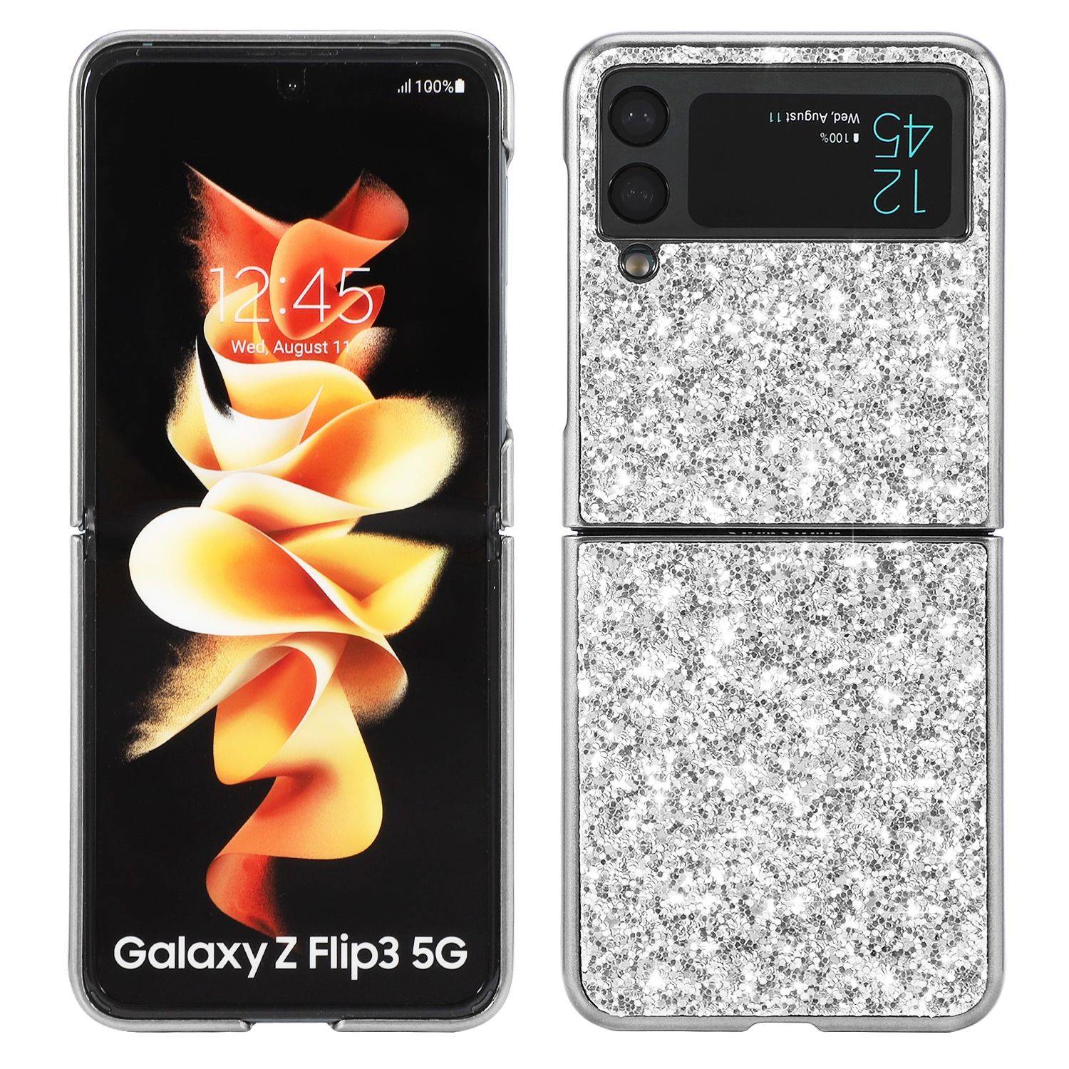 Hülle kompatibel mit Samsung Galaxy Z Flip3 5G Kunststoff Soft Handyhülle - Handy Case Silber