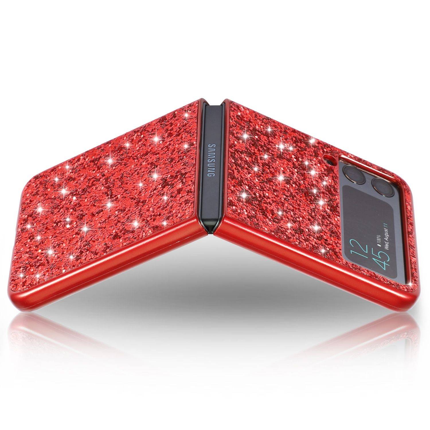 Hülle kompatibel mit Samsung Galaxy Z Flip3 5G Kunststoff Soft Handyhülle - Handy Case Silber