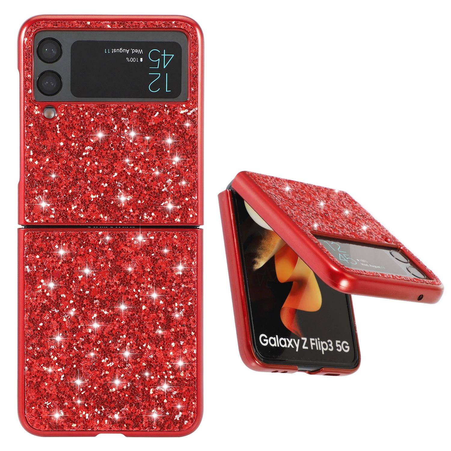 Hülle kompatibel mit Samsung Galaxy Z Flip3 5G Kunststoff Soft Handyhülle - Handy Case Silber