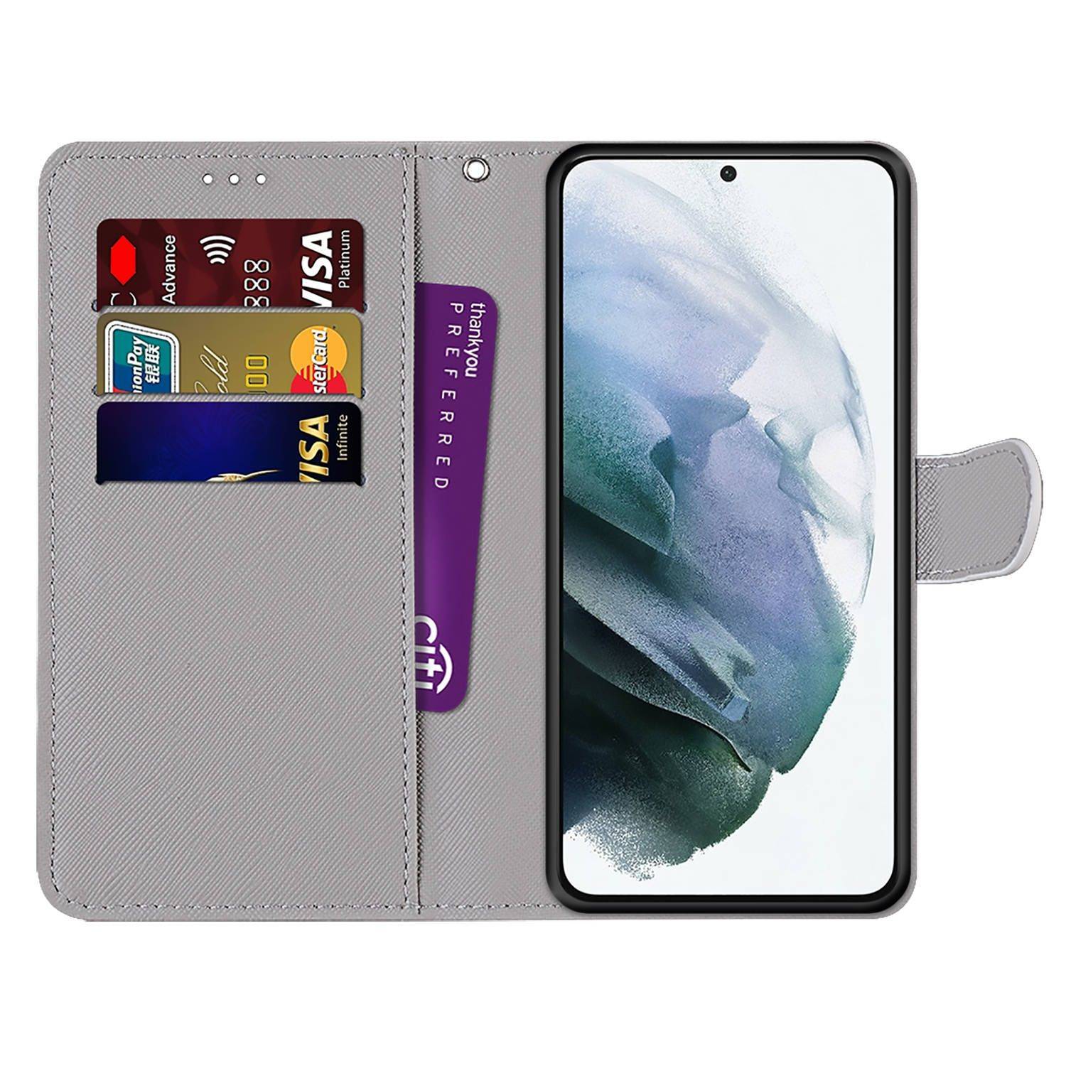 Hülle kompatibel mit Samsung Galaxy S22 Plus 5G Kunstleder Handyhülle - Handy Case Bergstraße Sternenhimmel