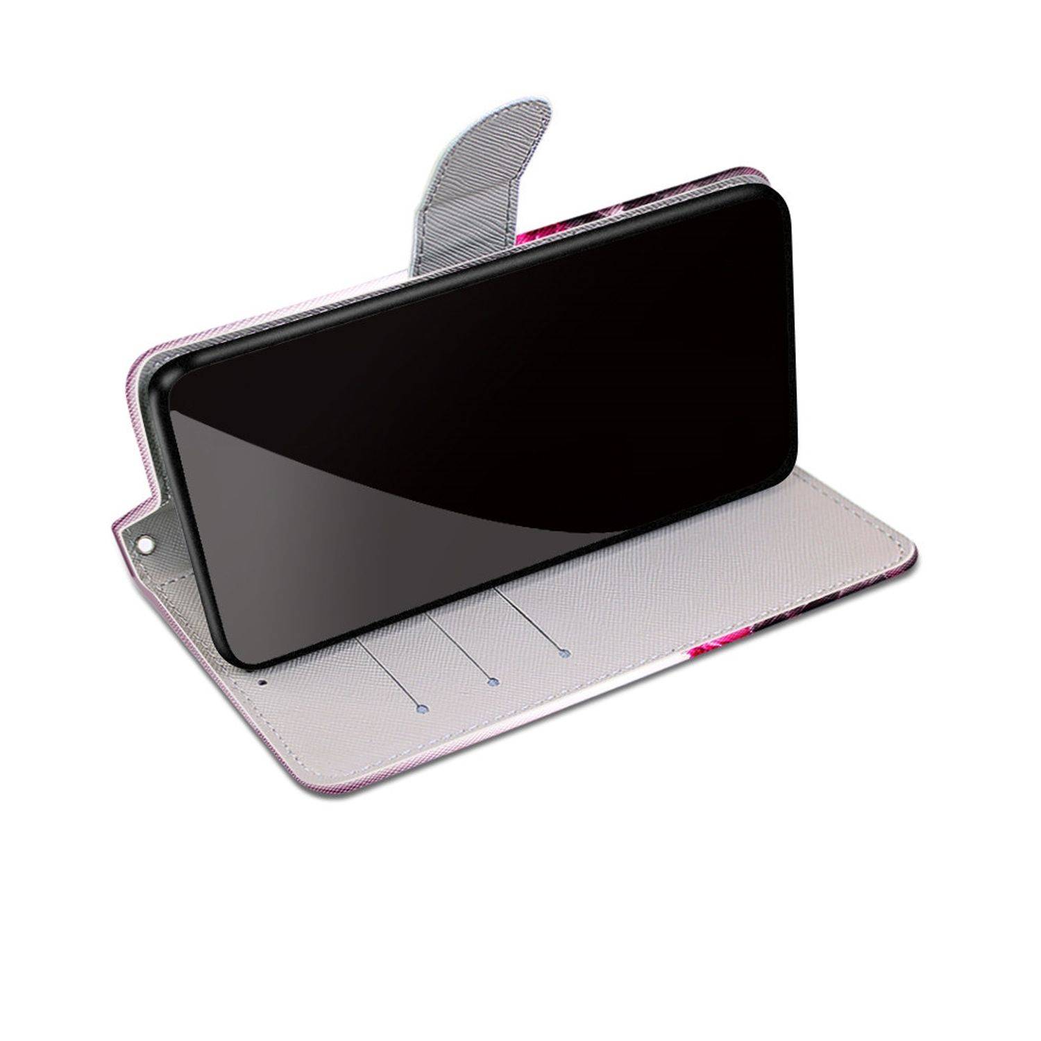 Hülle kompatibel mit Samsung Galaxy S22 Ultra 5G Kunstleder Handyhülle - Handy Case Wilde Rose
