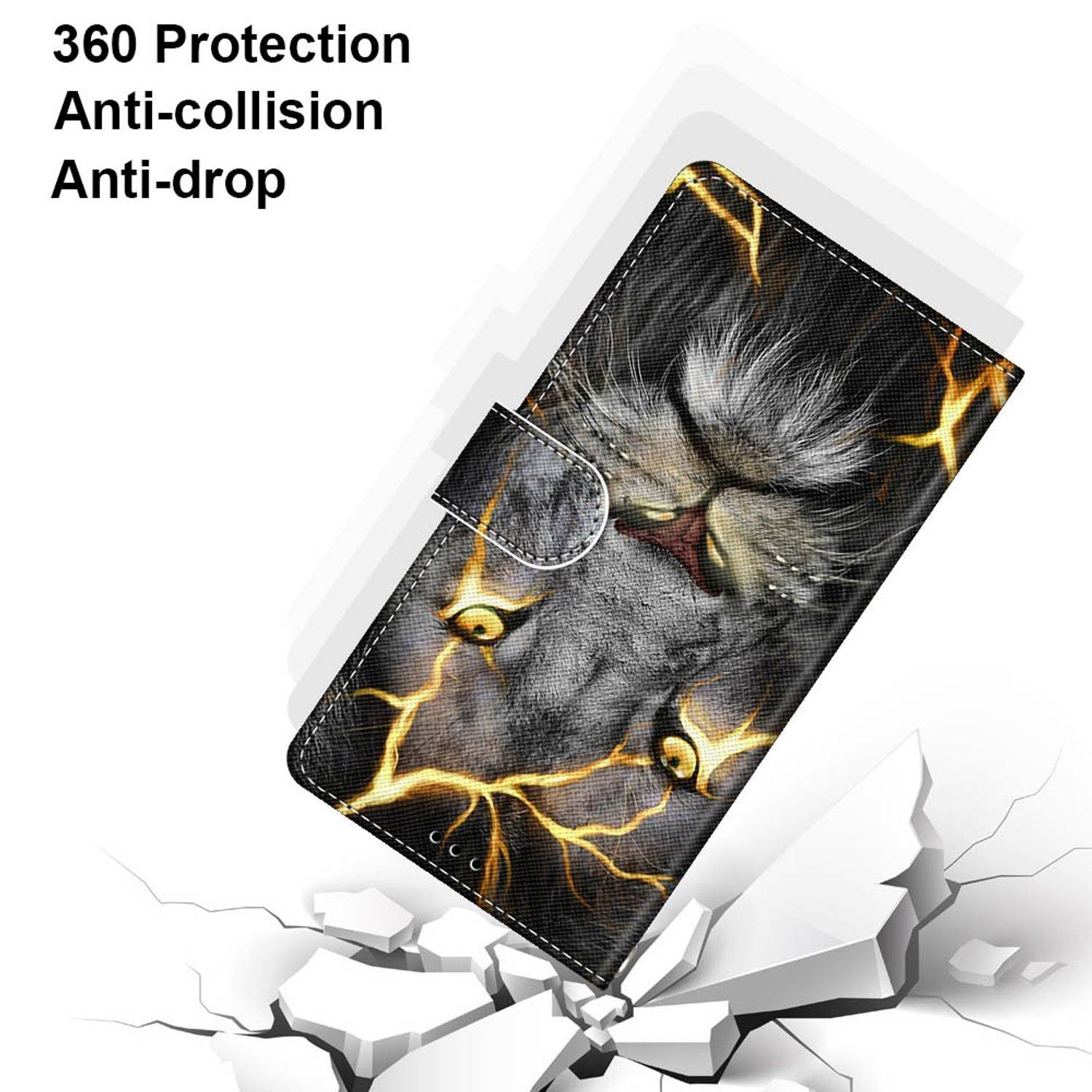 Hülle kompatibel mit Samsung Galaxy S22 Ultra 5G Kunstleder Handyhülle - Handy Case Spaltlöwe