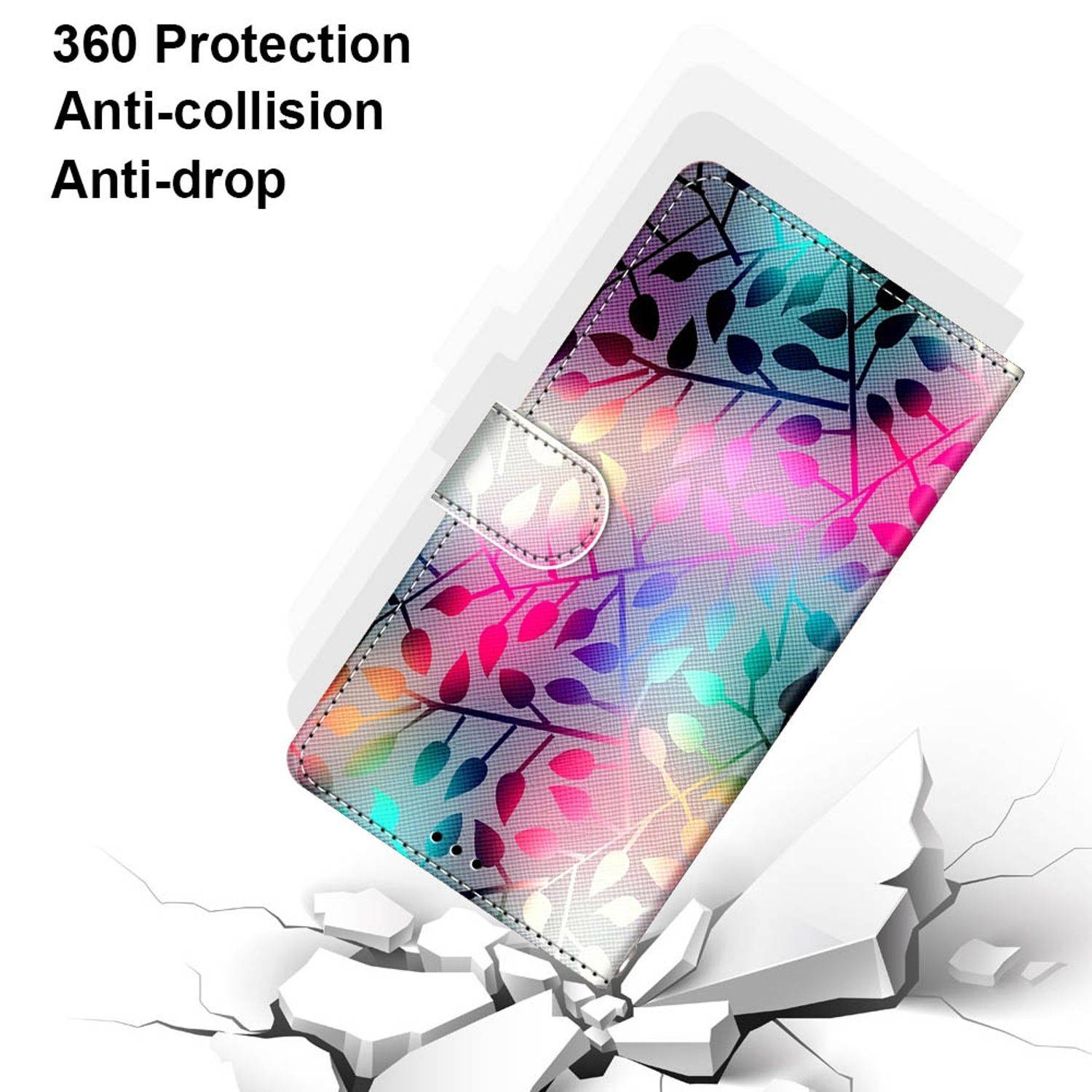 Hülle kompatibel mit Samsung Galaxy S22 Ultra 5G Kunstleder Handyhülle - Handy Case Transluzentes Glas