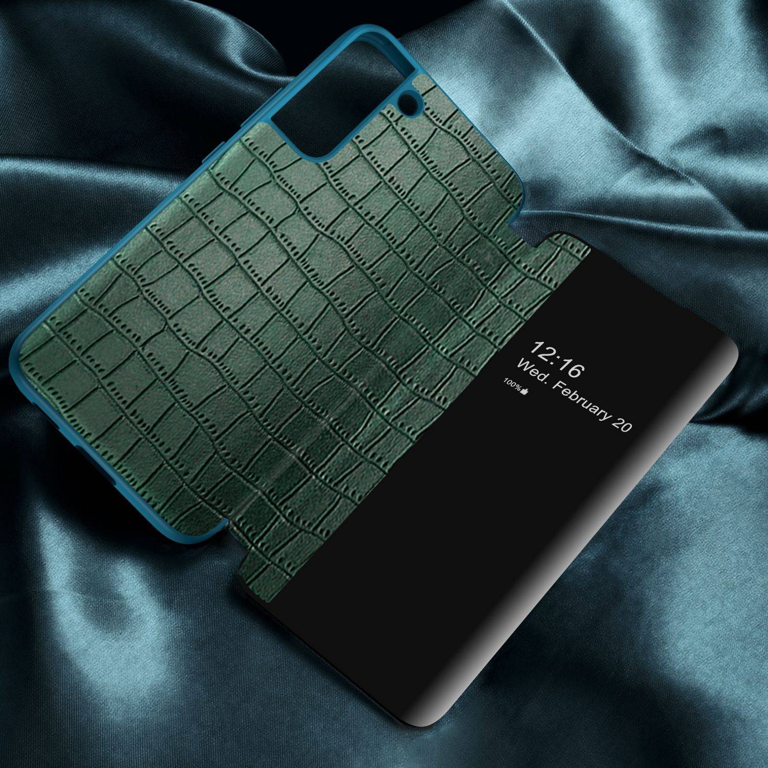 Hülle kompatibel mit Samsung Galaxy S22 5G Kunstleder Handyhülle - Handy Case Rot