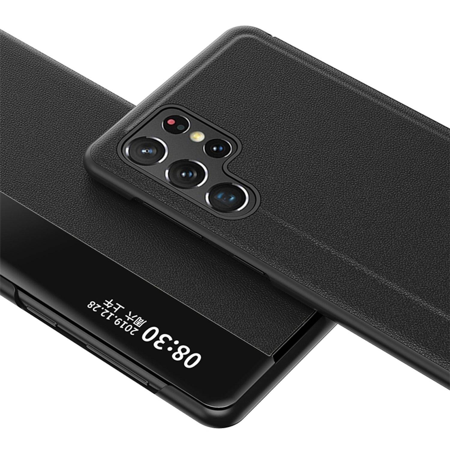 Hülle kompatibel mit Samsung Galaxy S22 Ultra 5G Kunstleder Handyhülle - Handy Case Blau