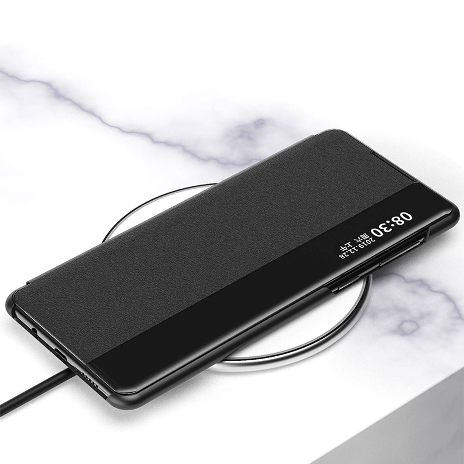 Hülle kompatibel mit Samsung Galaxy S22 Ultra 5G Kunstleder Handyhülle - Handy Case Blau