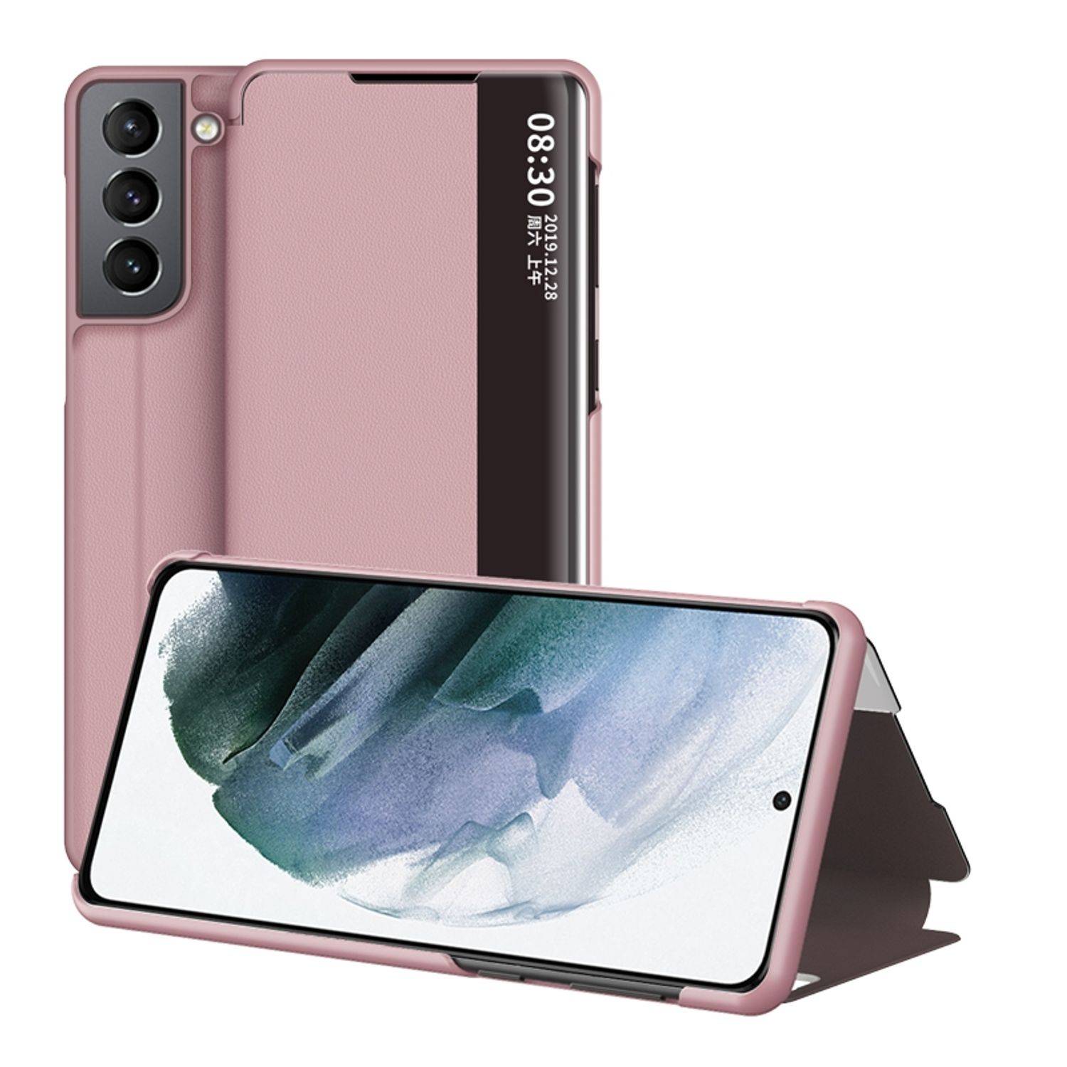 Hülle kompatibel mit Samsung Galaxy S22 Plus 5G Kunstleder Handyhülle - Handy Case Rose Gold