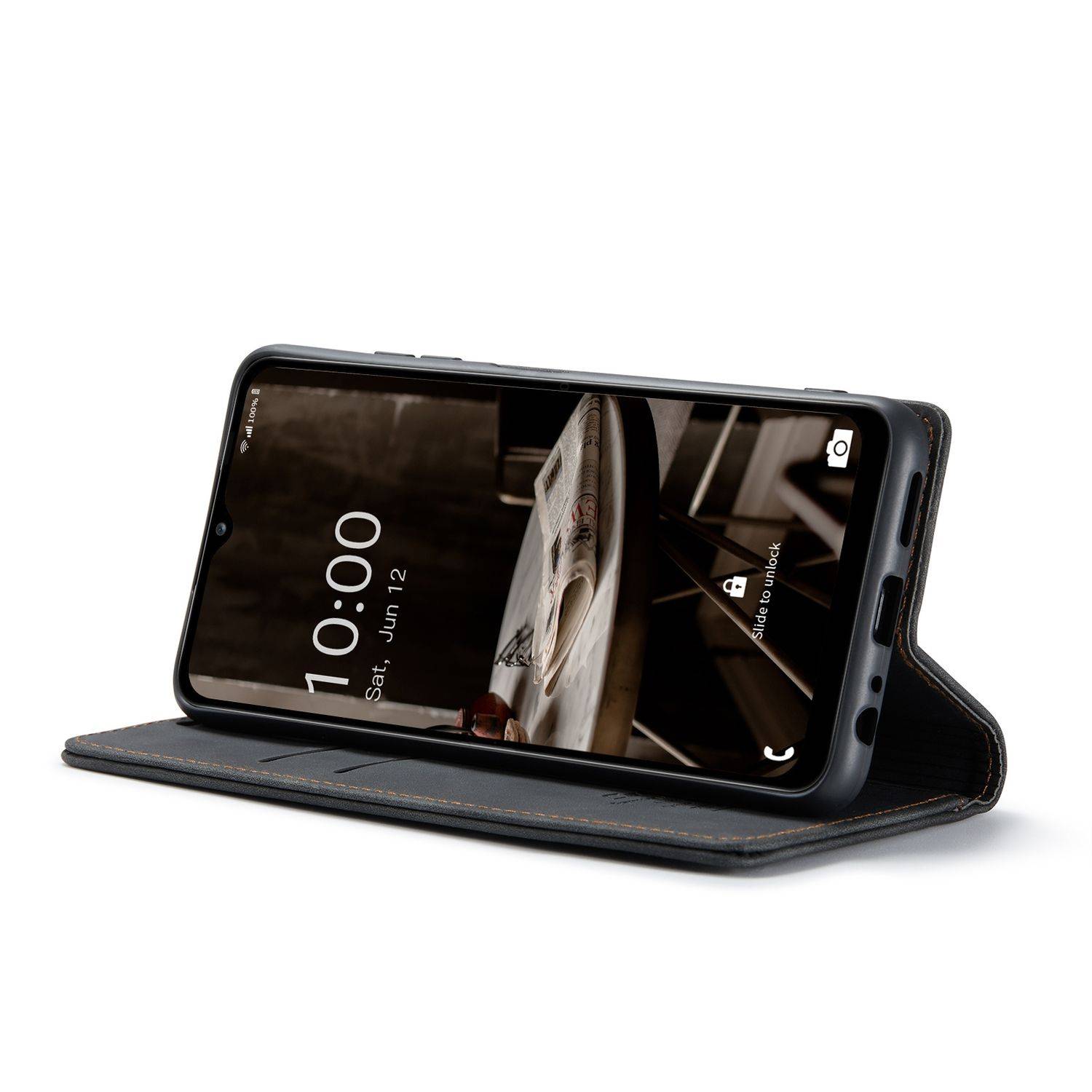 Hülle kompatibel mit Samsung Galaxy A13 5G Kunstleder Handyhülle - Handy Case Schwarz