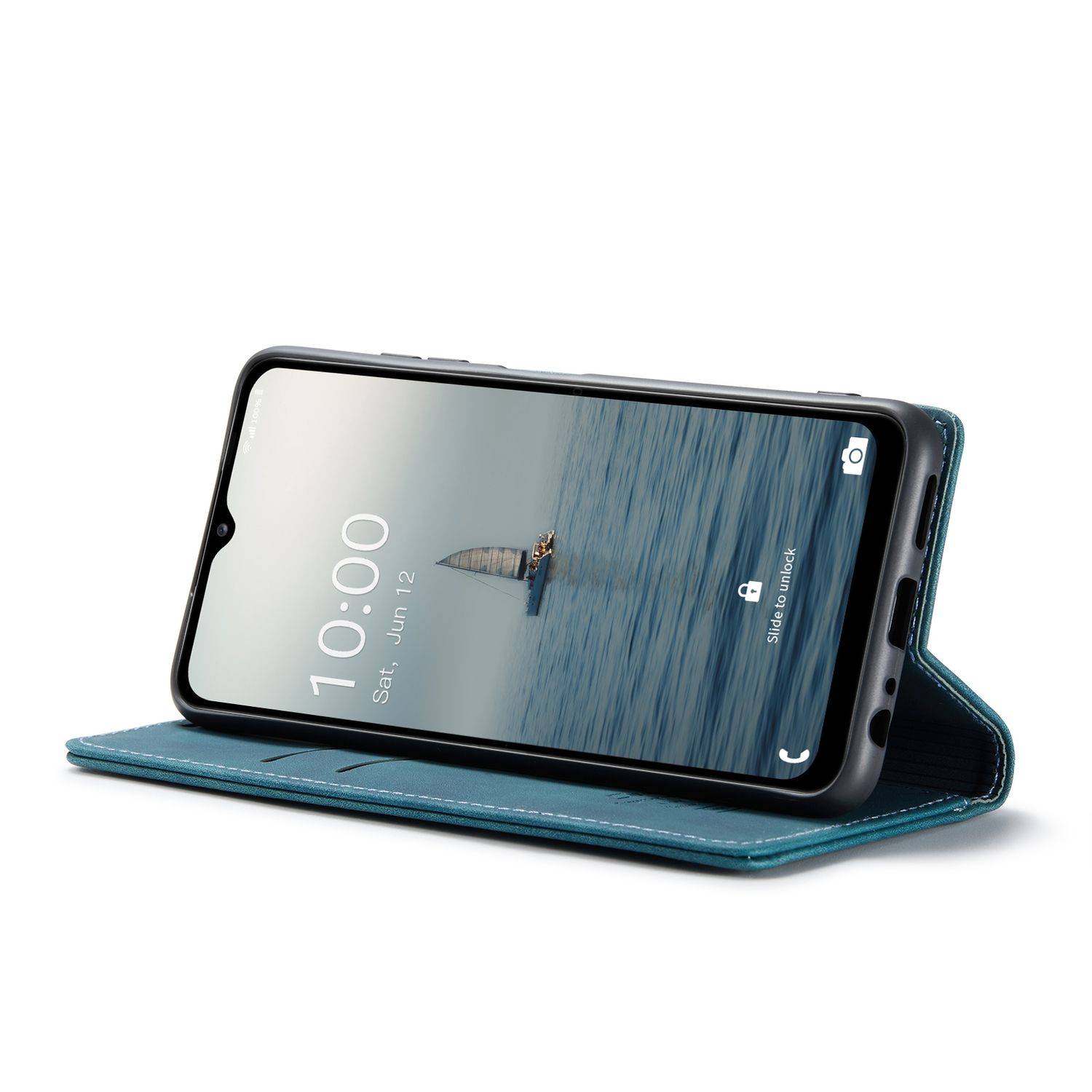 Hülle kompatibel mit Samsung Galaxy A13 5G Kunstleder Handyhülle - Handy Case Blau