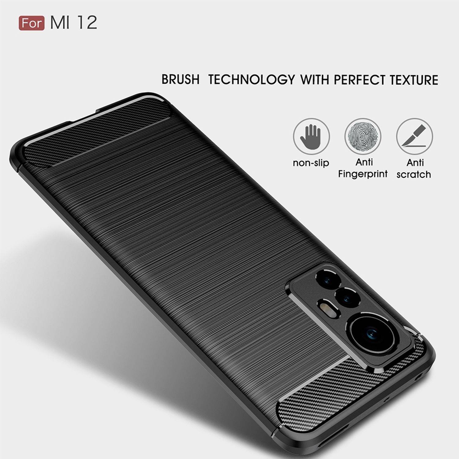 Hülle kompatibel mit Xiaomi 12 / 12X Kunststoff Soft Handyhülle - Handy Case Blau