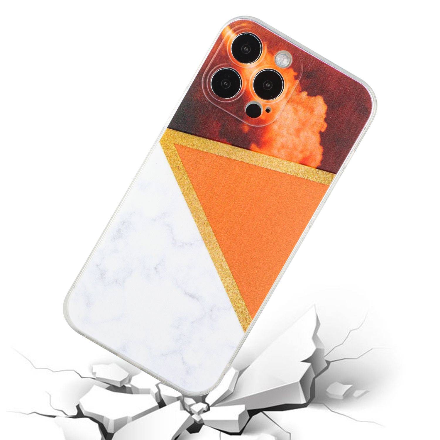 Hülle kompatibel mit Apple iPhone 12 Pro Max Kunststoff Soft Handyhülle - Handy Case Orange
