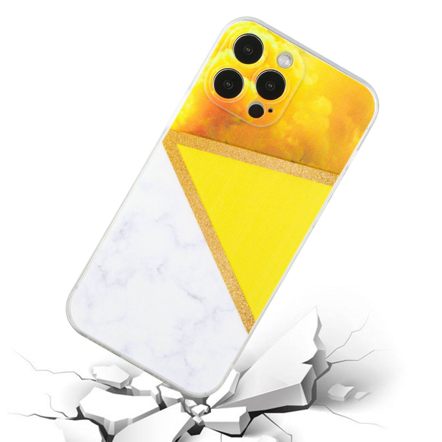 Hülle kompatibel mit Apple iPhone 13 Pro Kunststoff Soft Handyhülle - Handy Case Gelb