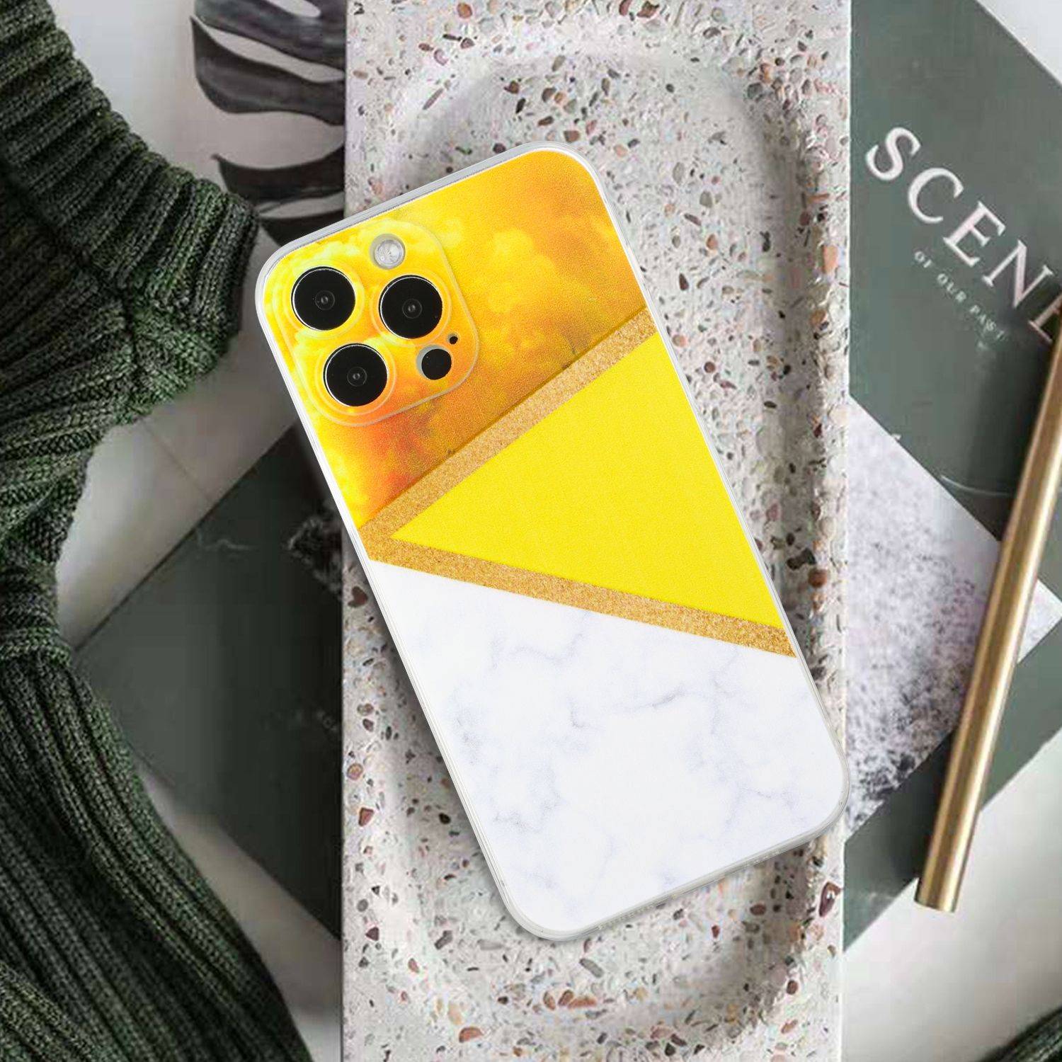 Hülle kompatibel mit Apple iPhone 13 Pro Kunststoff Soft Handyhülle - Handy Case Gelb