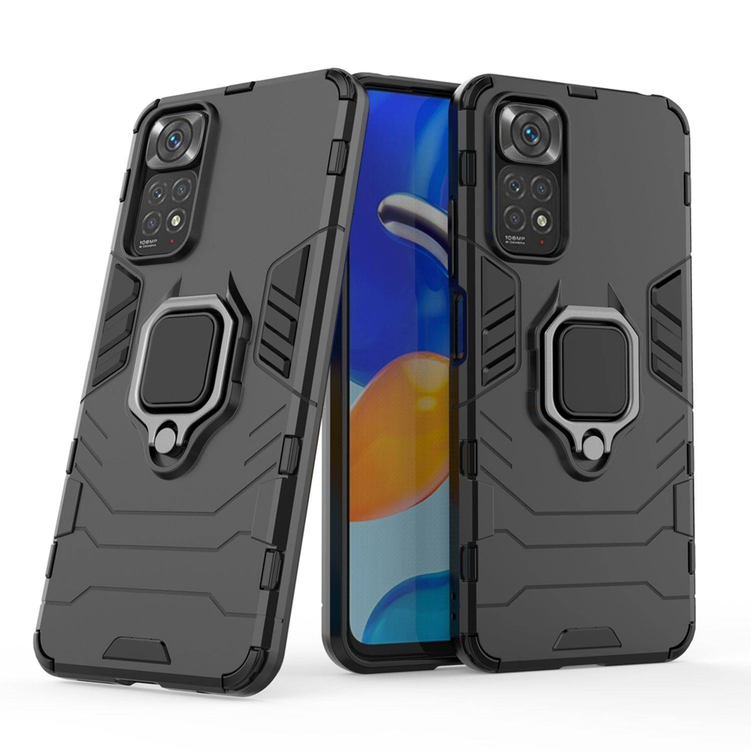Hülle kompatibel mit Xiaomi Redmi Note 11 / Note 11S Global Kunststoff Soft Handyhülle - Handy Case Schwarz