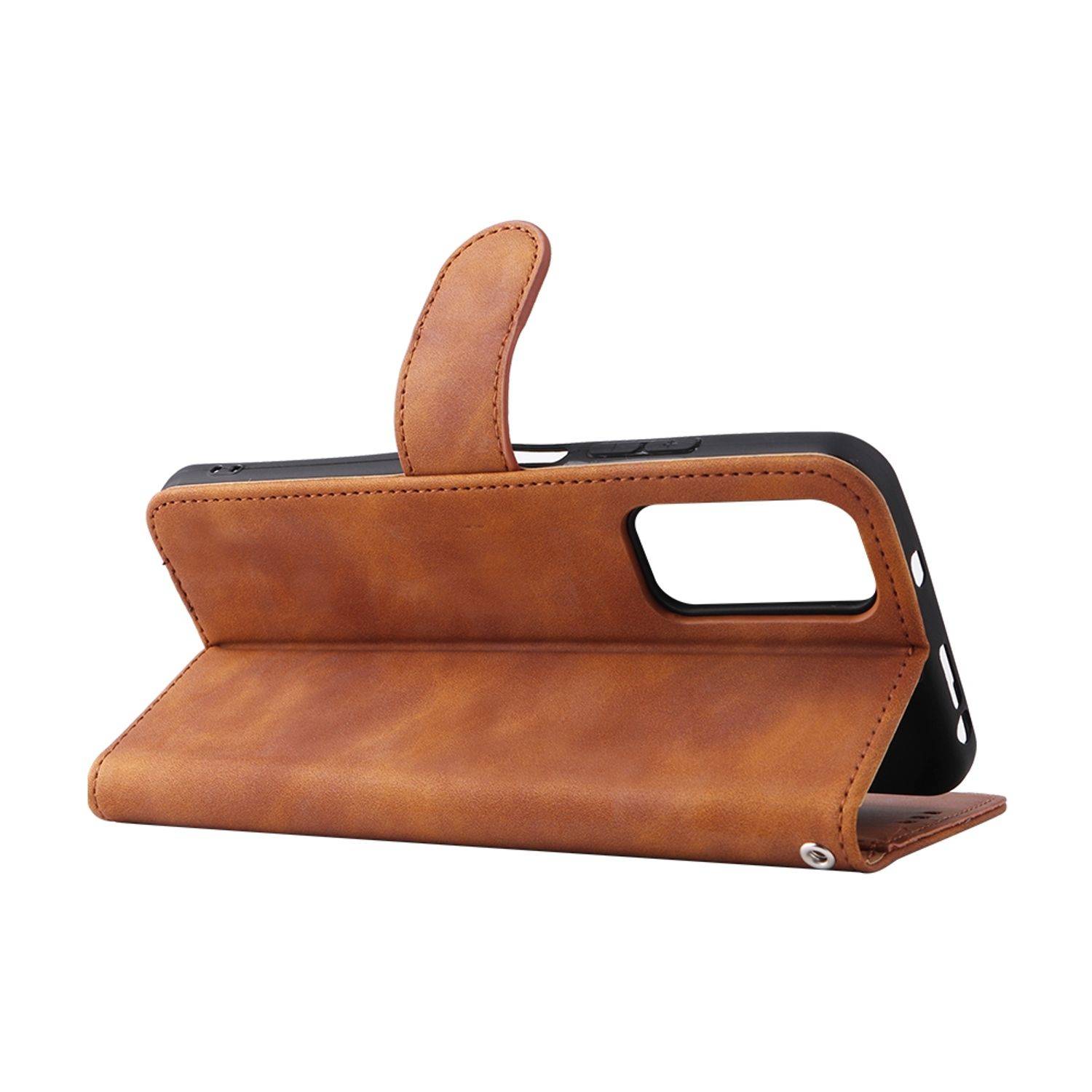 Hülle kompatibel mit Xiaomi Redmi Note 11 / Note 11S Global Kunstleder Handyhülle - Handy Case Braun