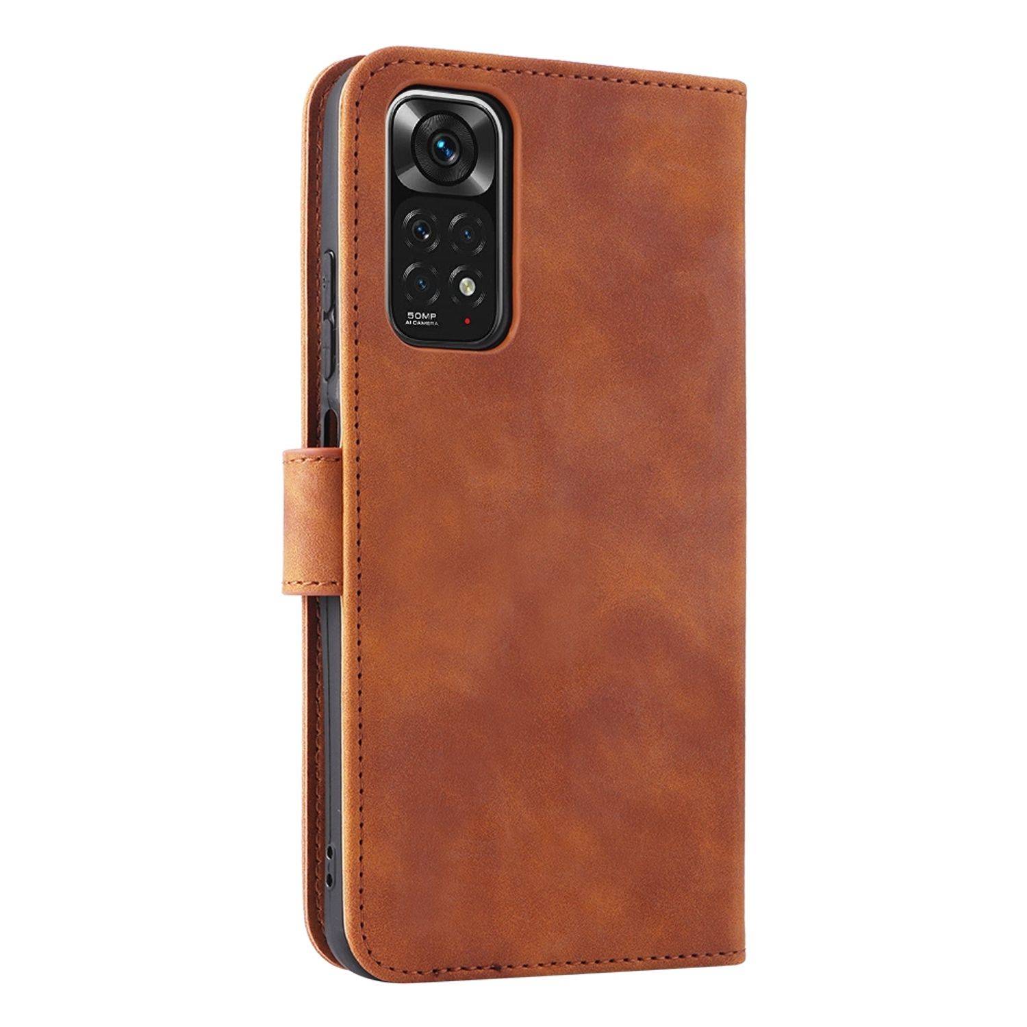 Hülle kompatibel mit Xiaomi Redmi Note 11 / Note 11S Global Kunstleder Handyhülle - Handy Case Braun