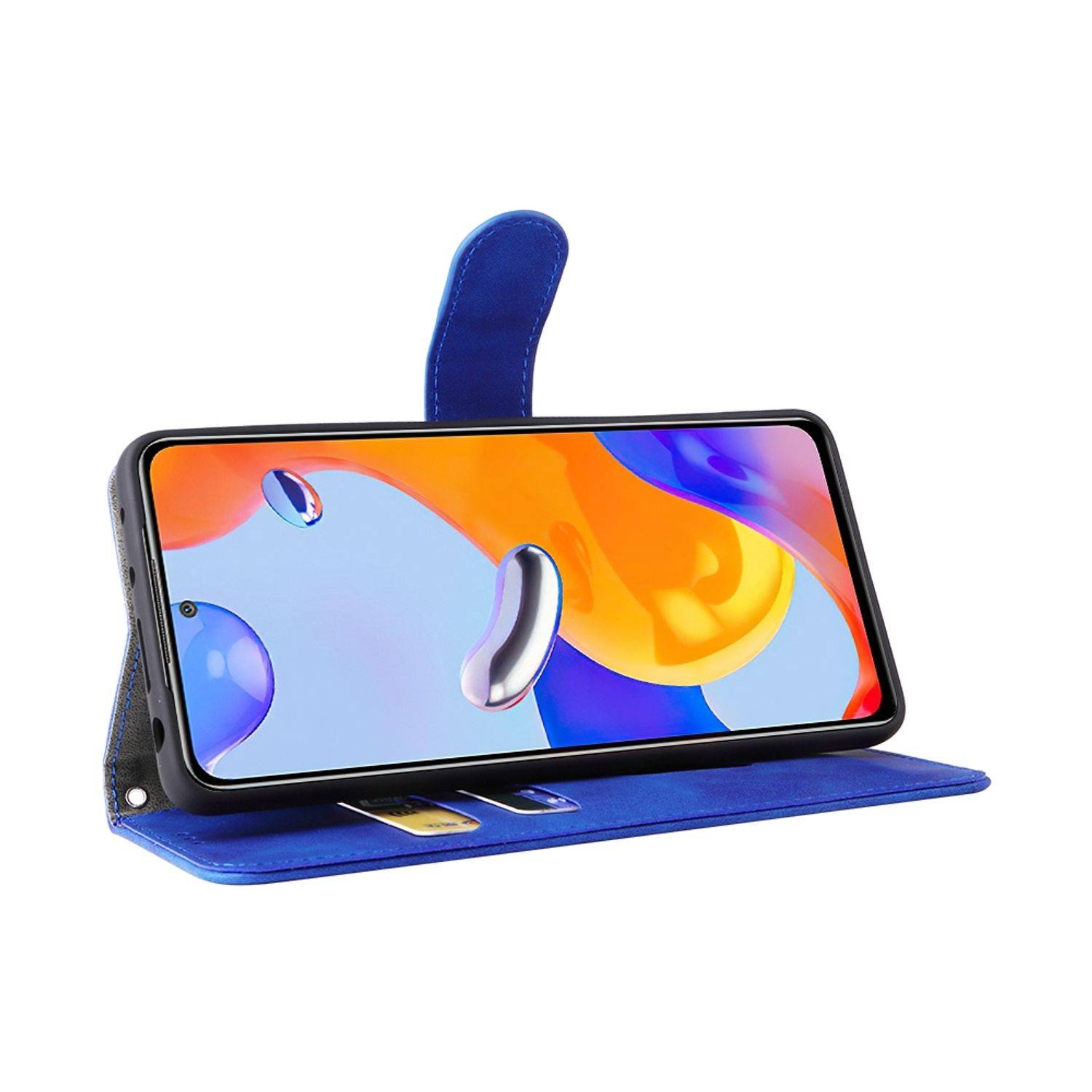 Hülle kompatibel mit Xiaomi Redmi Note 11 Pro / Note 11 Pro+ 5G Kunstleder Handyhülle - Handy Case Blau