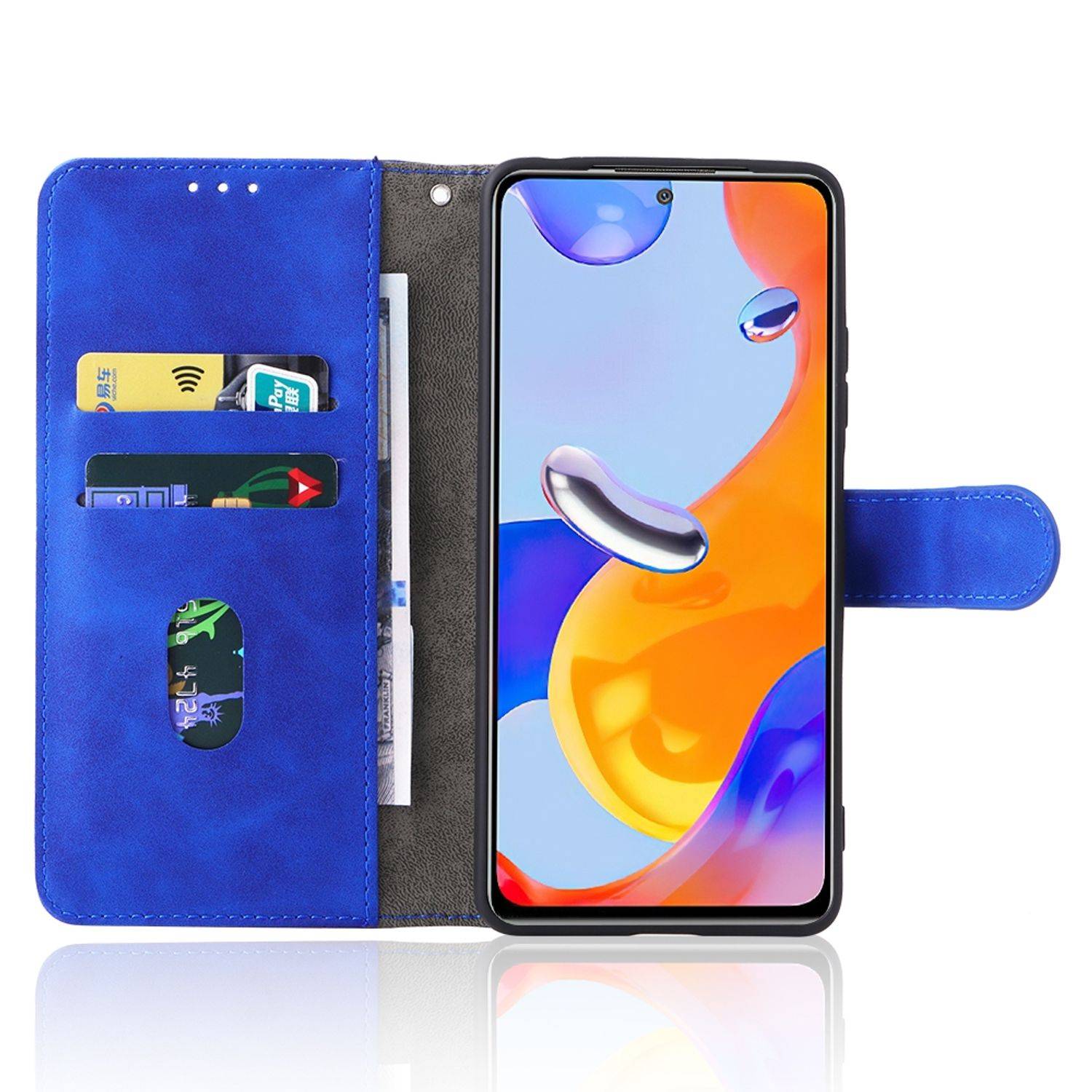 Hülle kompatibel mit Xiaomi Redmi Note 11 Pro / Note 11 Pro+ 5G Kunstleder Handyhülle - Handy Case Blau