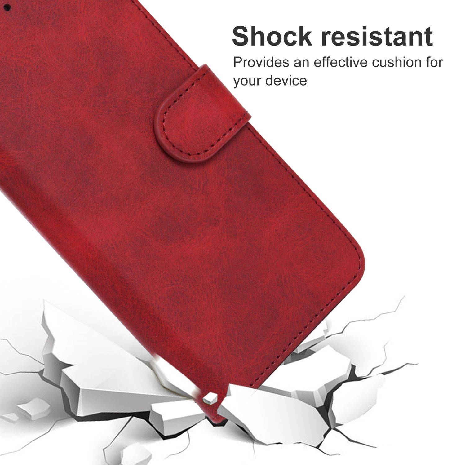Hülle kompatibel mit Motorola Moto G22 Kunstleder Handyhülle - Handy Case Rot