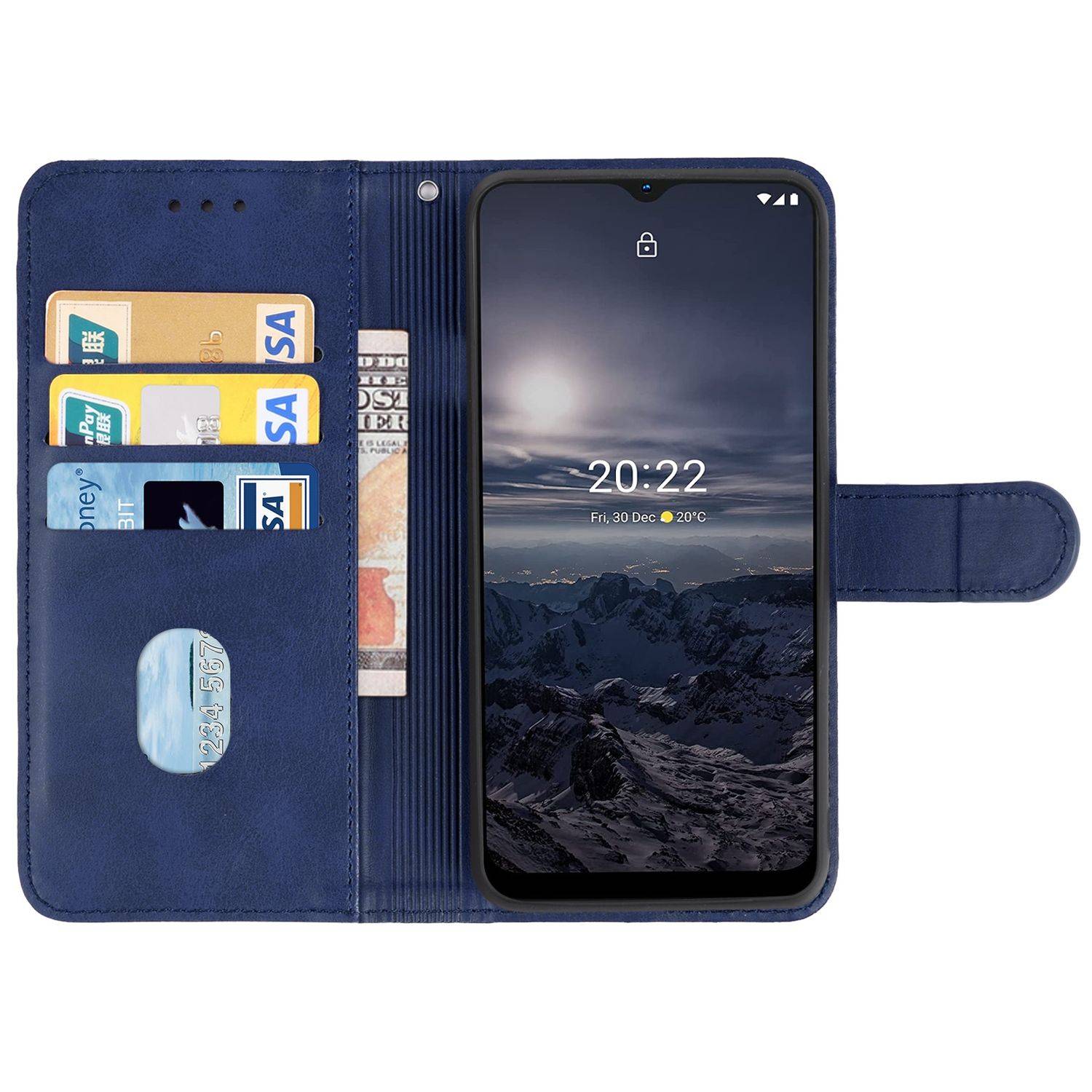 Hülle kompatibel mit Nokia G21 / G11 Kunstleder Handyhülle - Handy Case Blau