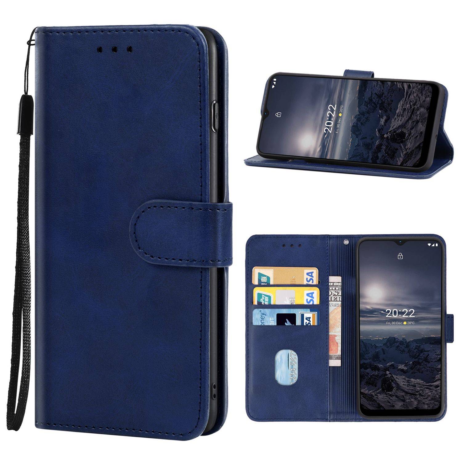 Hülle kompatibel mit Nokia G21 / G11 Kunstleder Handyhülle - Handy Case Blau