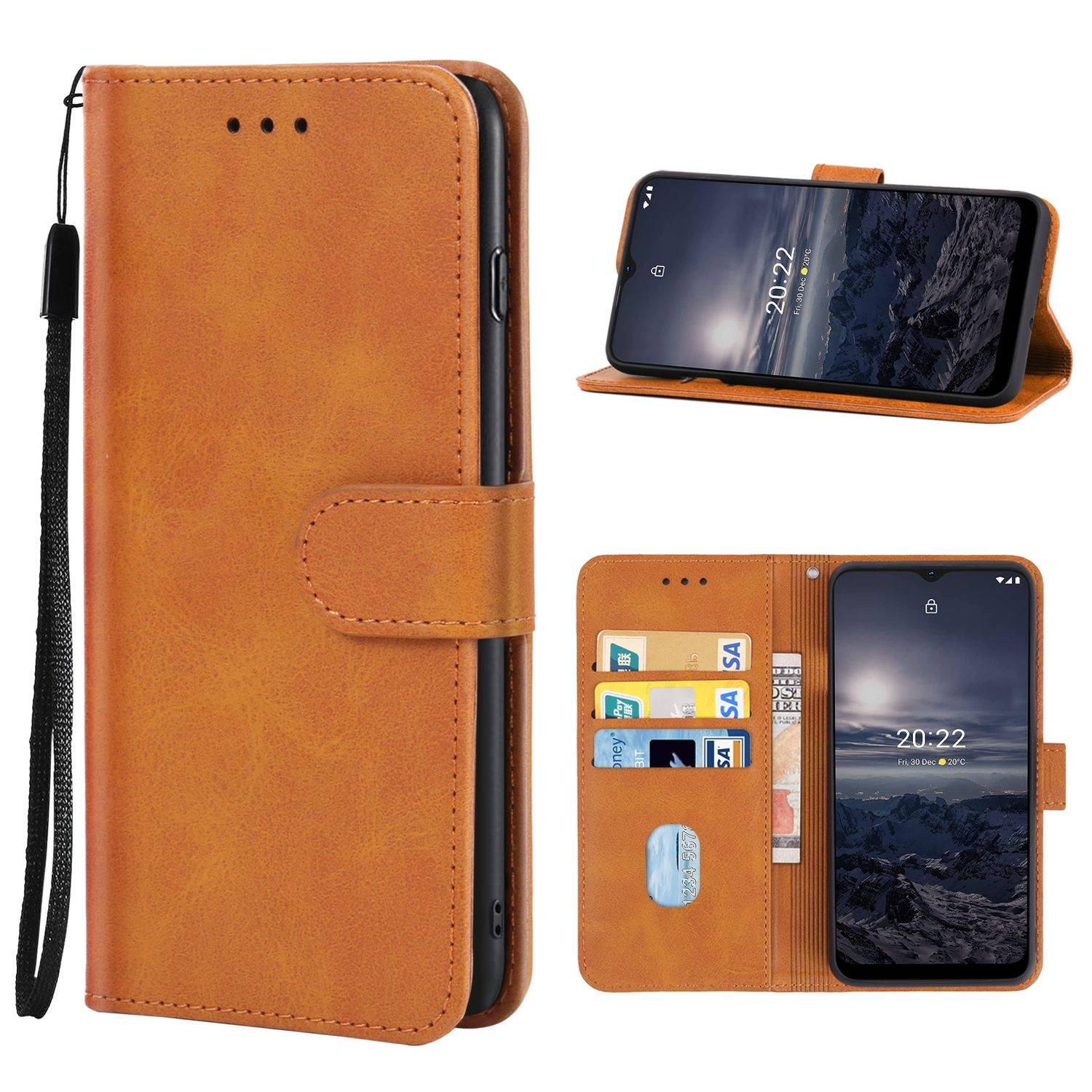 Hülle kompatibel mit Nokia G21 / G11 Kunstleder Handyhülle - Handy Case Braun