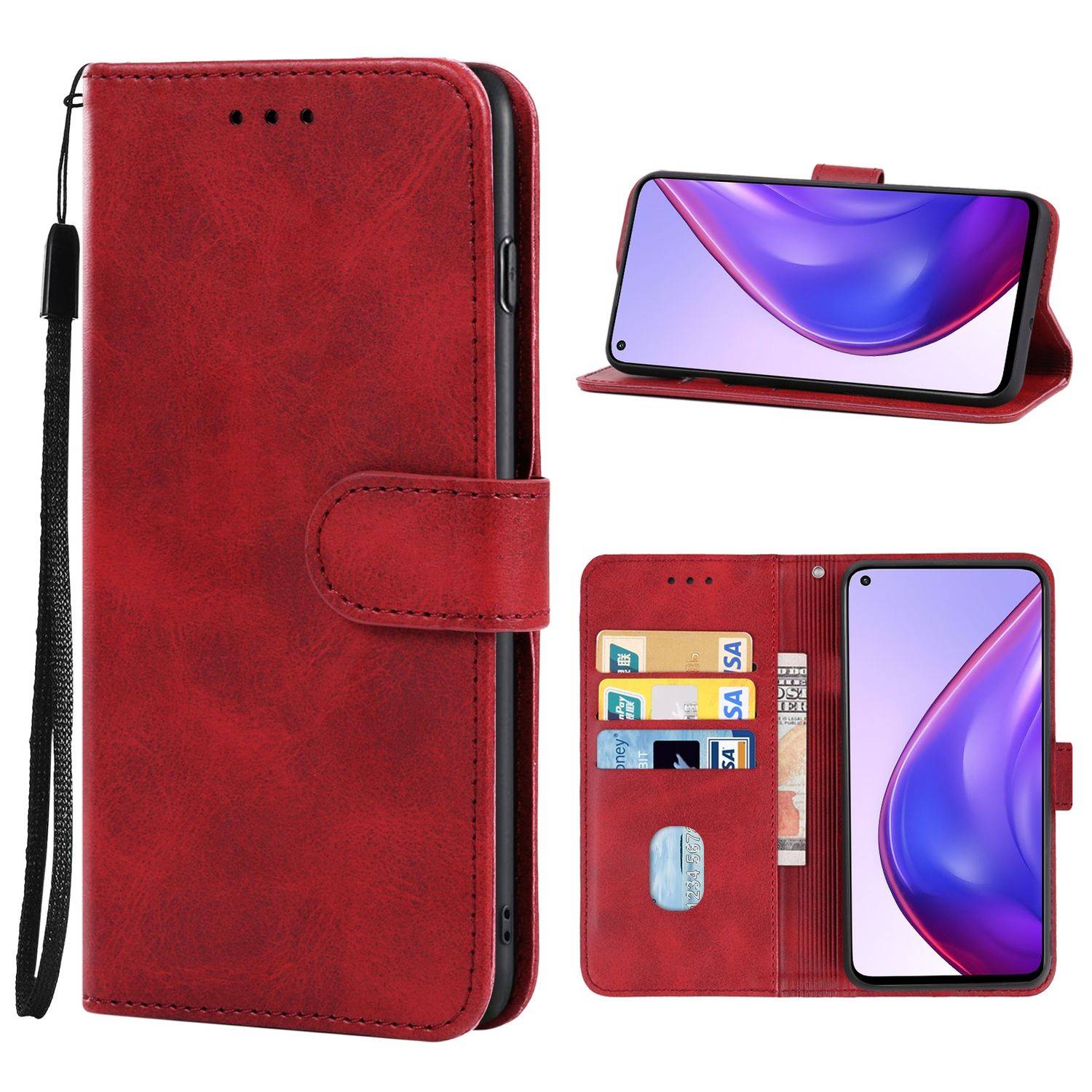 Hülle kompatibel mit Xiaomi Mi 10T Pro / Mi 10T 5G Kunstleder Handyhülle - Handy Case Rot