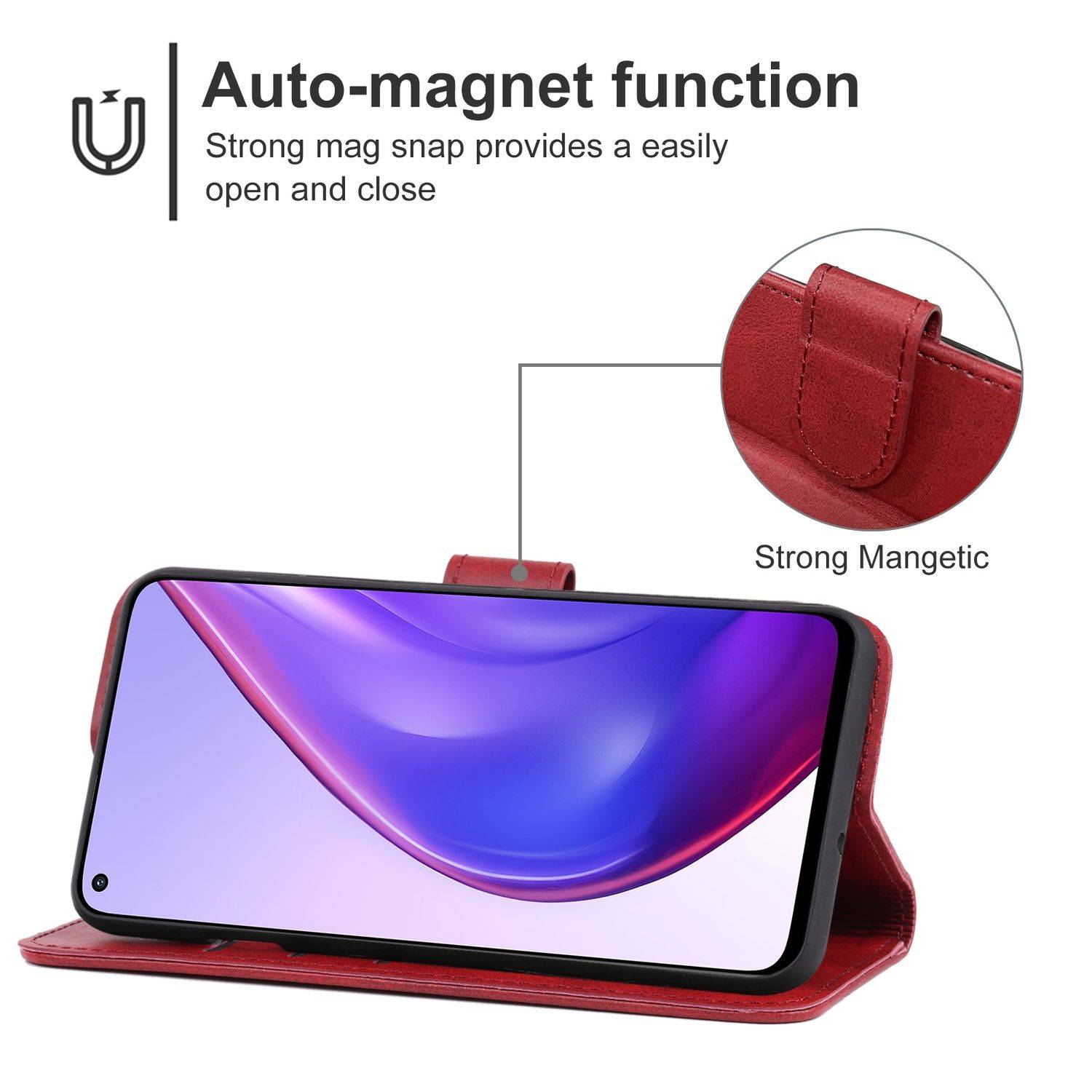 Hülle kompatibel mit Xiaomi Mi 10T Pro / Mi 10T 5G Kunstleder Handyhülle - Handy Case Rot