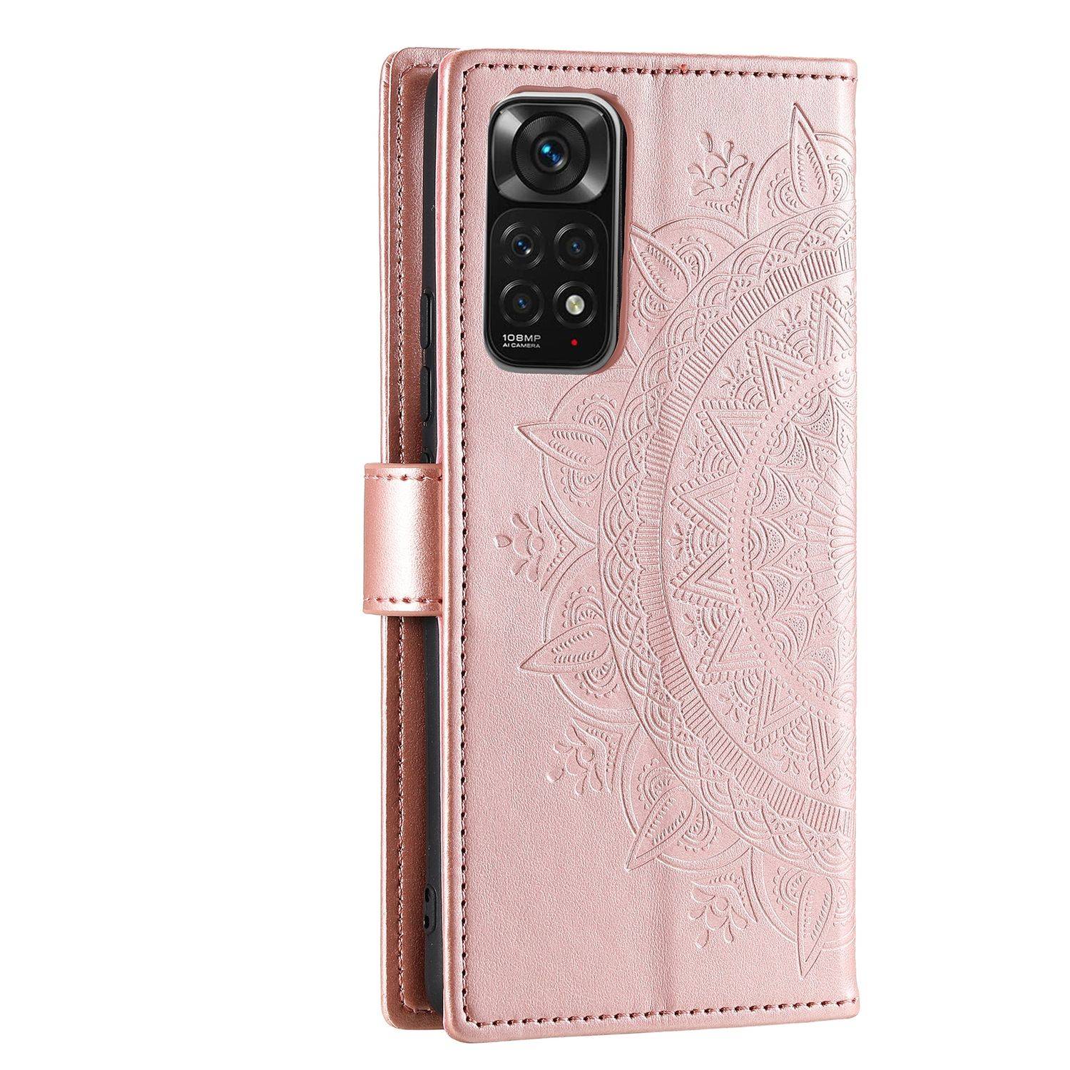Hülle kompatibel mit Xiaomi Redmi Note 11 / Note 11S Global Kunstleder Handyhülle - Handy Case Rosengold