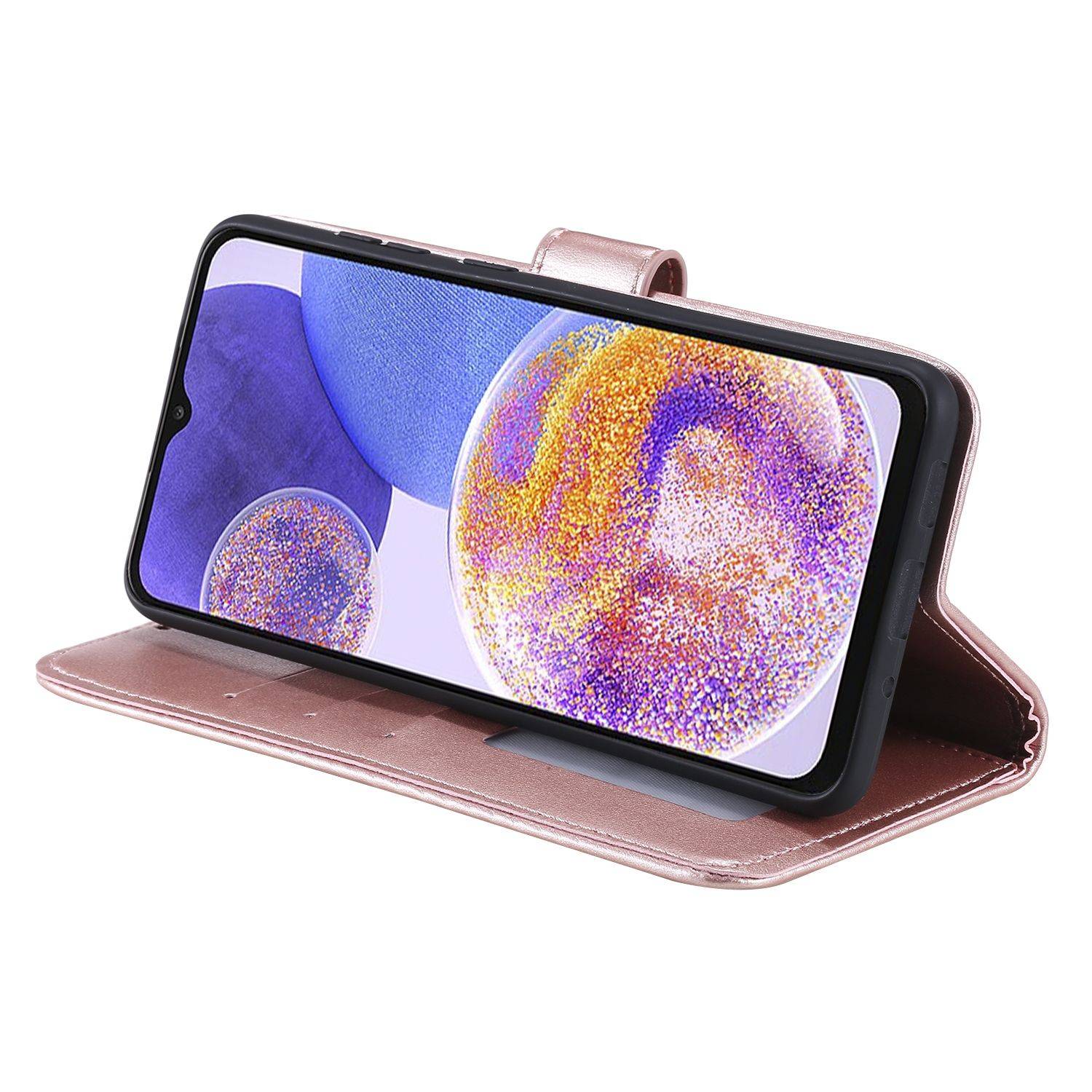 Hülle kompatibel mit Samsung Galaxy A23 Kunstleder Handyhülle - Handy Case Rosengold