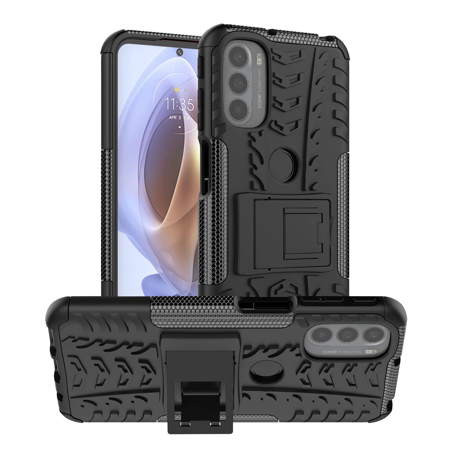 Hülle kompatibel mit Motorola Moto G31 / G41 Kunststoff Soft Handyhülle - Handy Case Schwarz