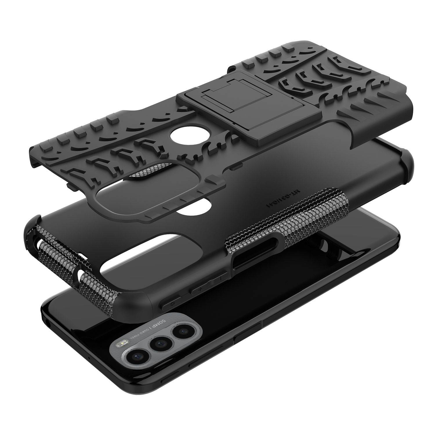 Hülle kompatibel mit Motorola Moto G31 / G41 Kunststoff Soft Handyhülle - Handy Case Schwarz