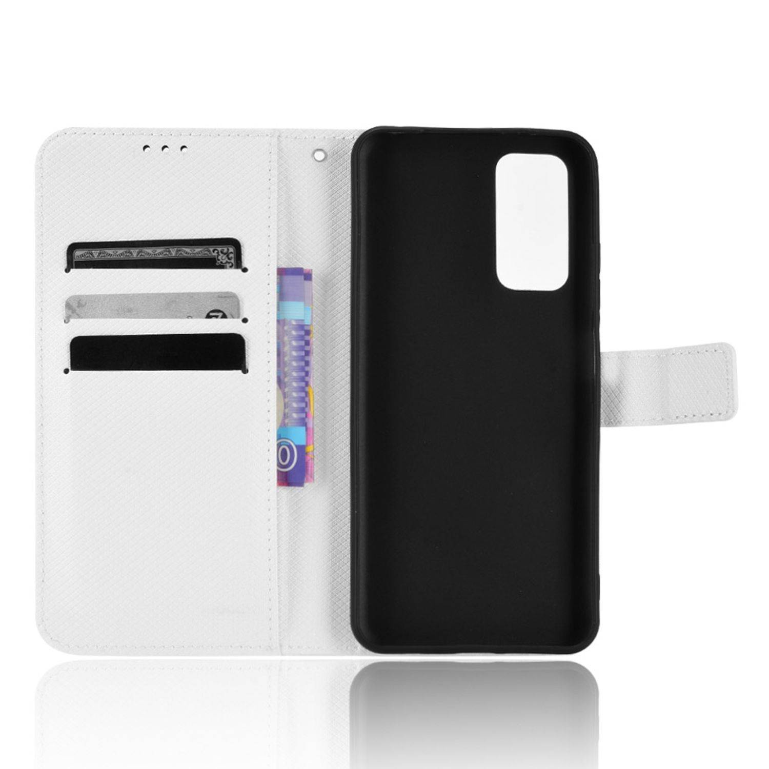 Hülle kompatibel mit Xiaomi Redmi Note 11 / Note 11S Global Kunstleder Handyhülle - Handy Case Weiß