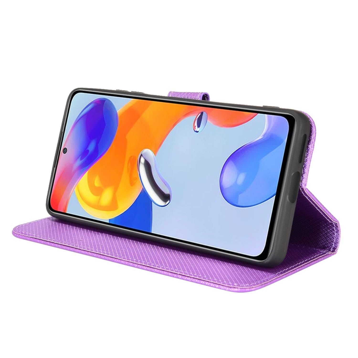 Hülle kompatibel mit Xiaomi Redmi Note 11 Pro / Note 11 Pro+ 5G Kunstleder Handyhülle - Handy Case Lila