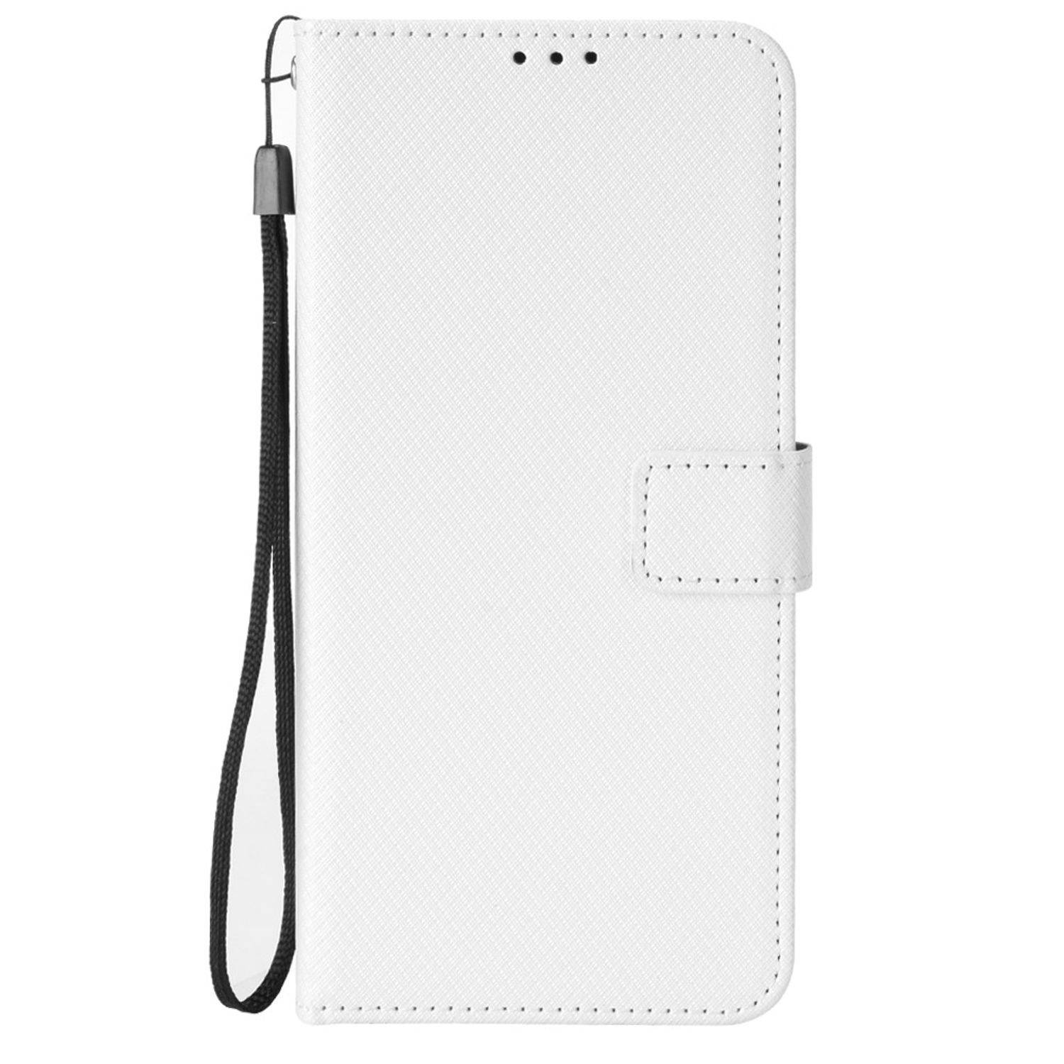 Hülle kompatibel mit Samsung Galaxy S22 5G Kunstleder Handyhülle - Handy Case Weiß