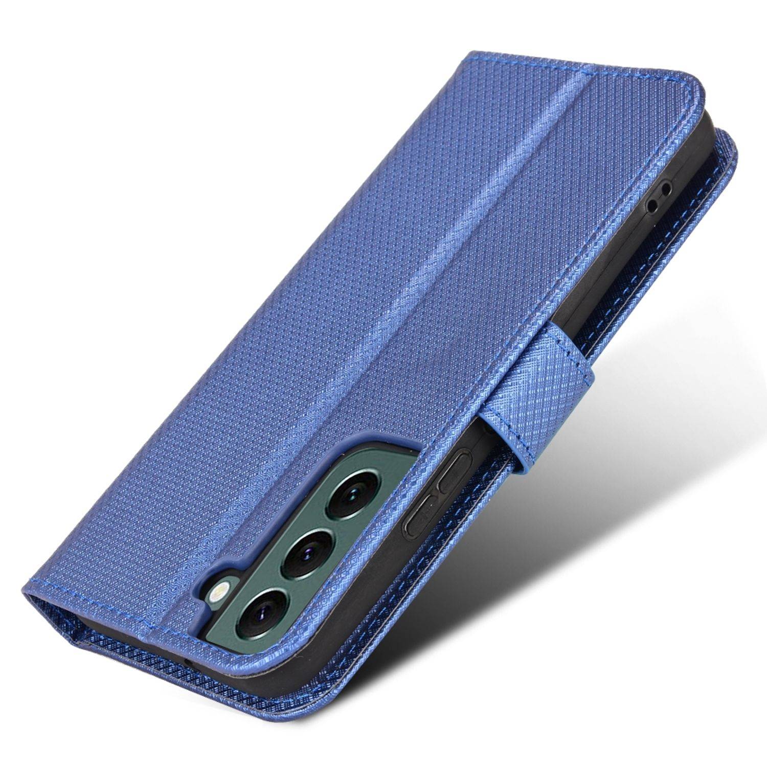 Hülle kompatibel mit Samsung Galaxy S22 5G Kunstleder Handyhülle - Handy Case Blau