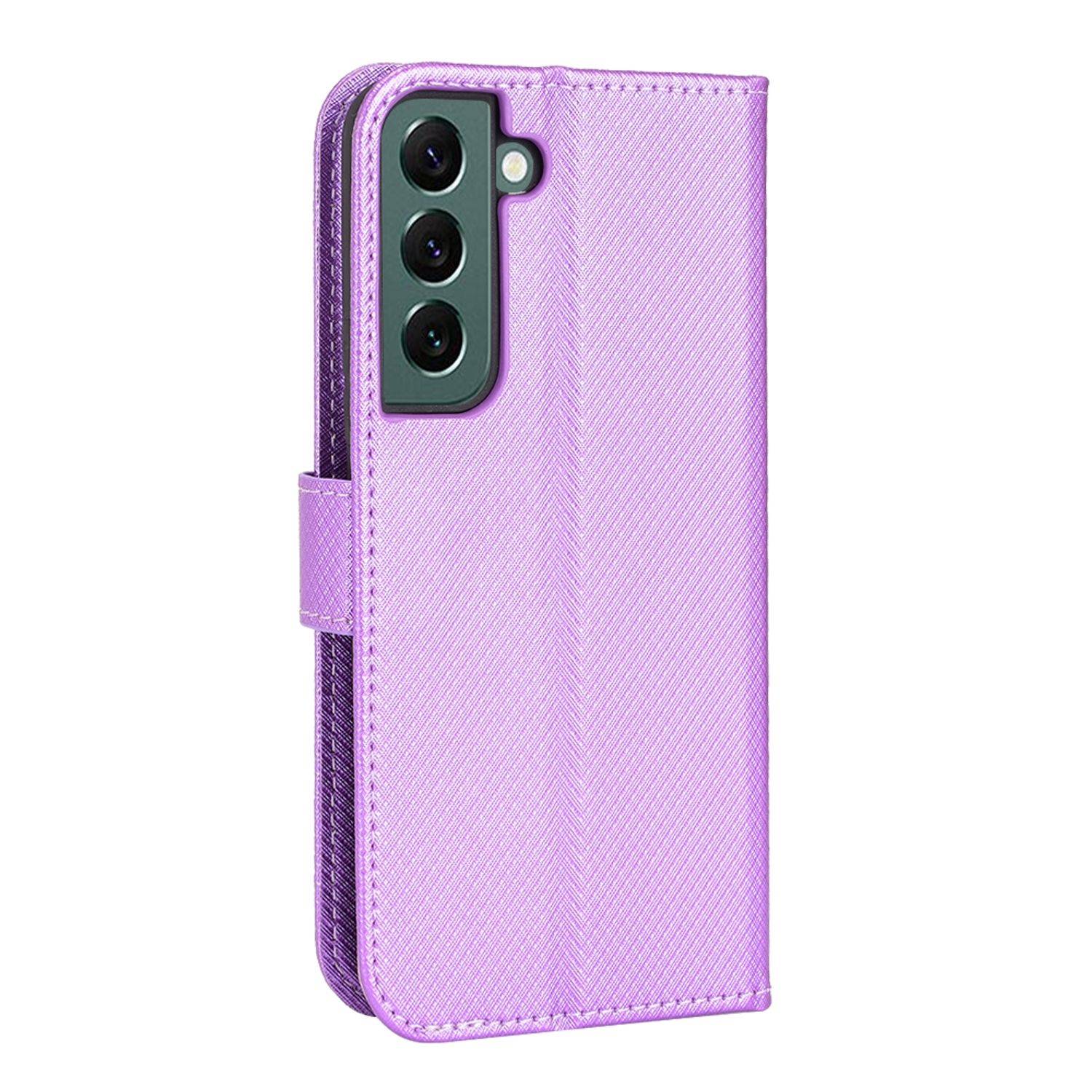 Hülle kompatibel mit Samsung Galaxy S22 5G Kunstleder Handyhülle - Handy Case Lila