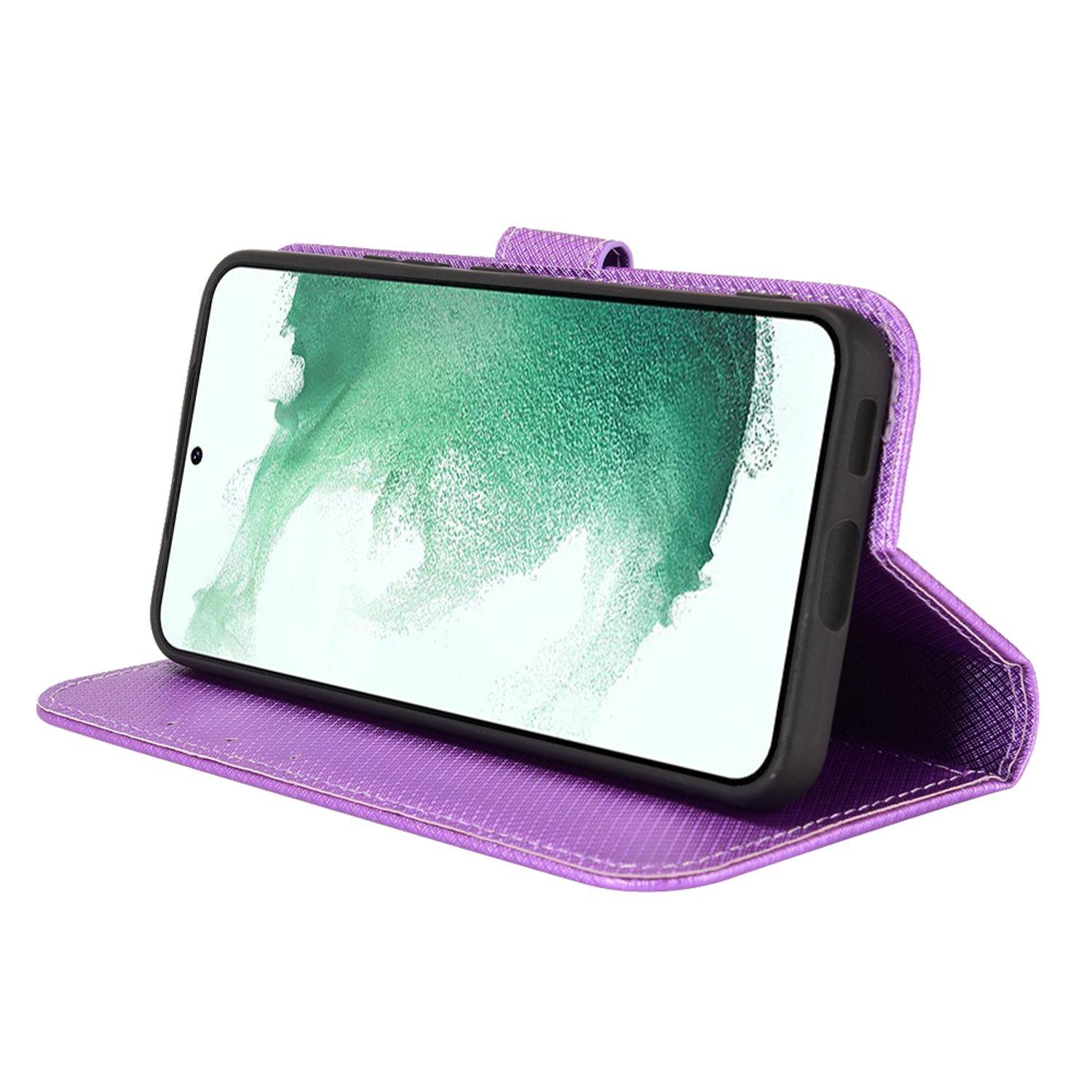 Hülle kompatibel mit Samsung Galaxy S22 5G Kunstleder Handyhülle - Handy Case Lila