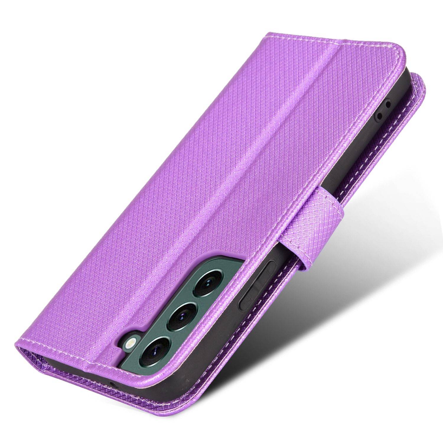 Hülle kompatibel mit Samsung Galaxy S22 5G Kunstleder Handyhülle - Handy Case Lila