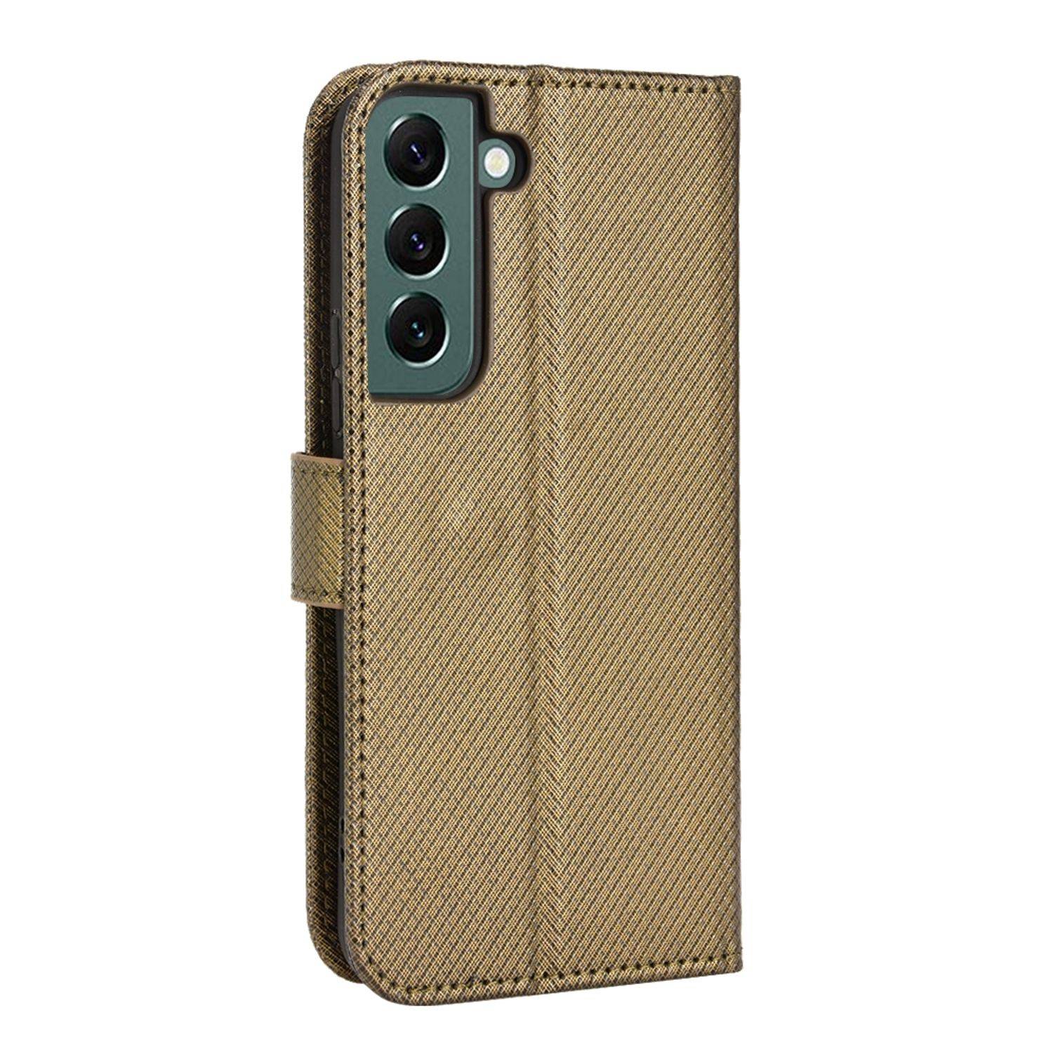 Hülle kompatibel mit Samsung Galaxy S22 5G Kunstleder Handyhülle - Handy Case Braun