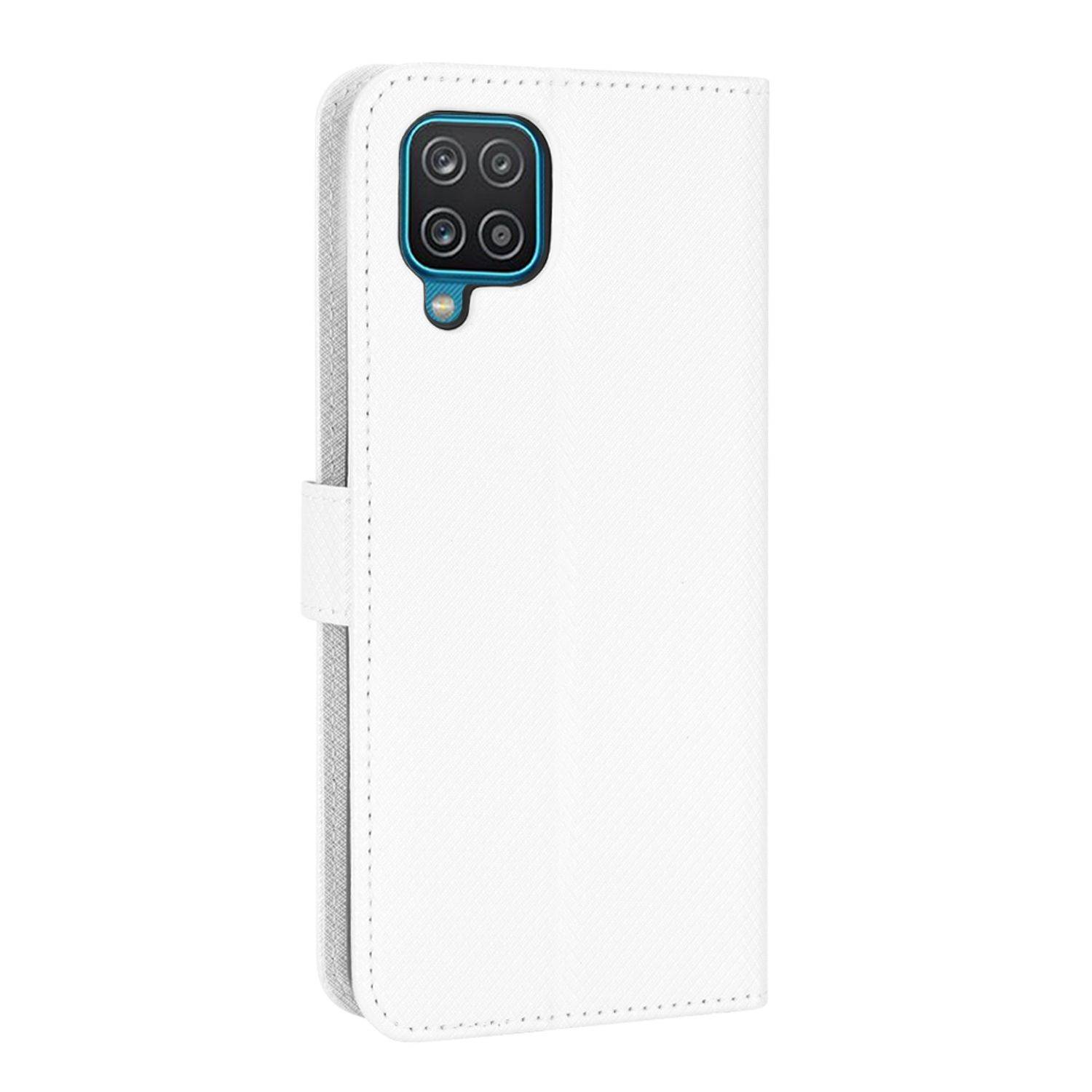 Hülle kompatibel mit Samsung Galaxy A12 Kunstleder Handyhülle - Handy Case Weiß