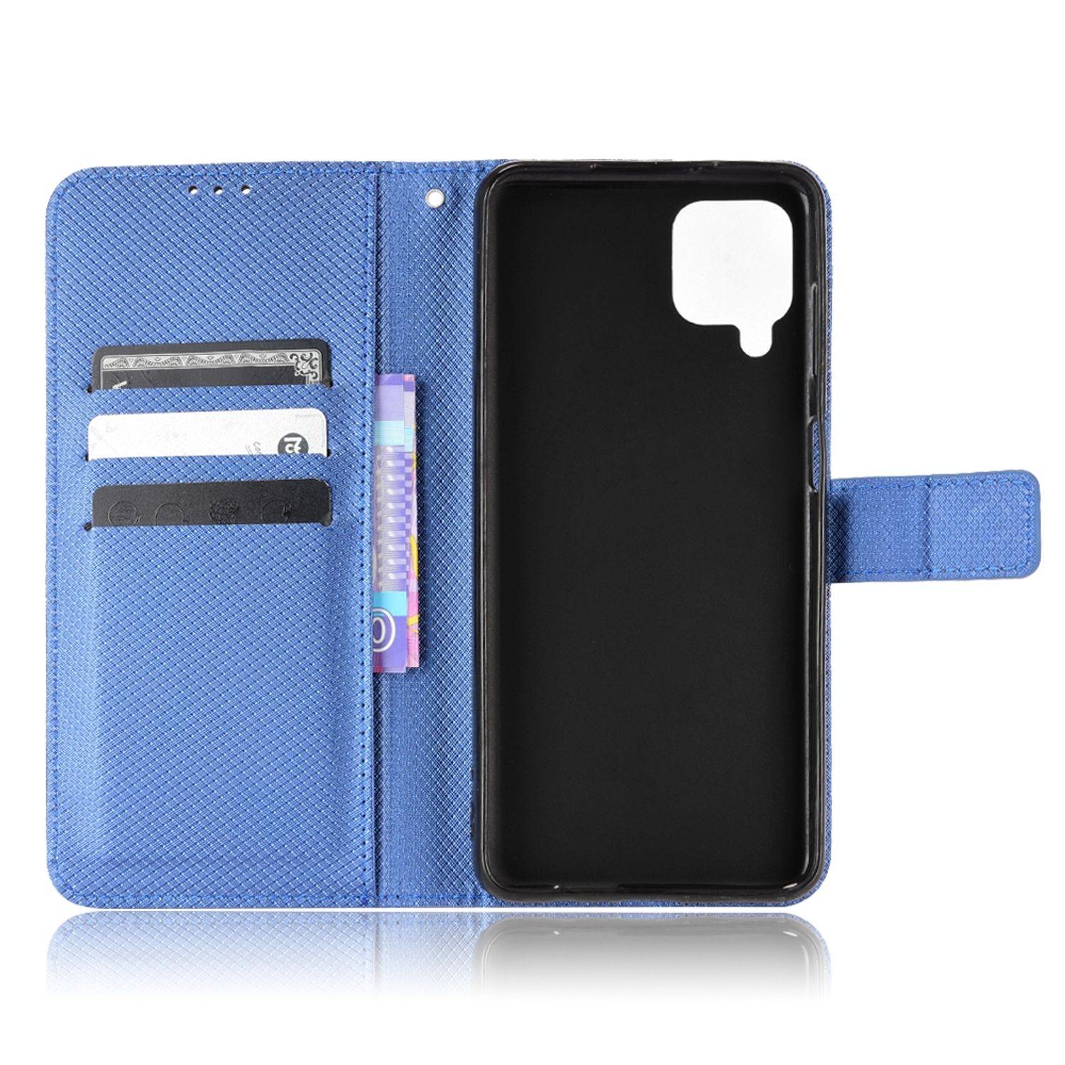 Hülle kompatibel mit Samsung Galaxy A12 Kunstleder Handyhülle - Handy Case Blau