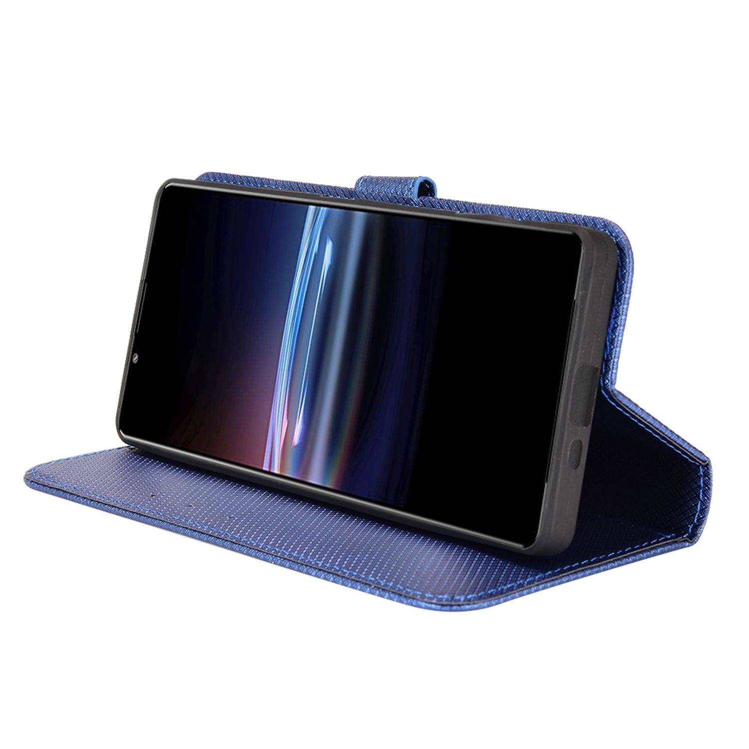 Hülle kompatibel mit Sony Xperia PRO-I Kunstleder Handyhülle - Handy Case Blau